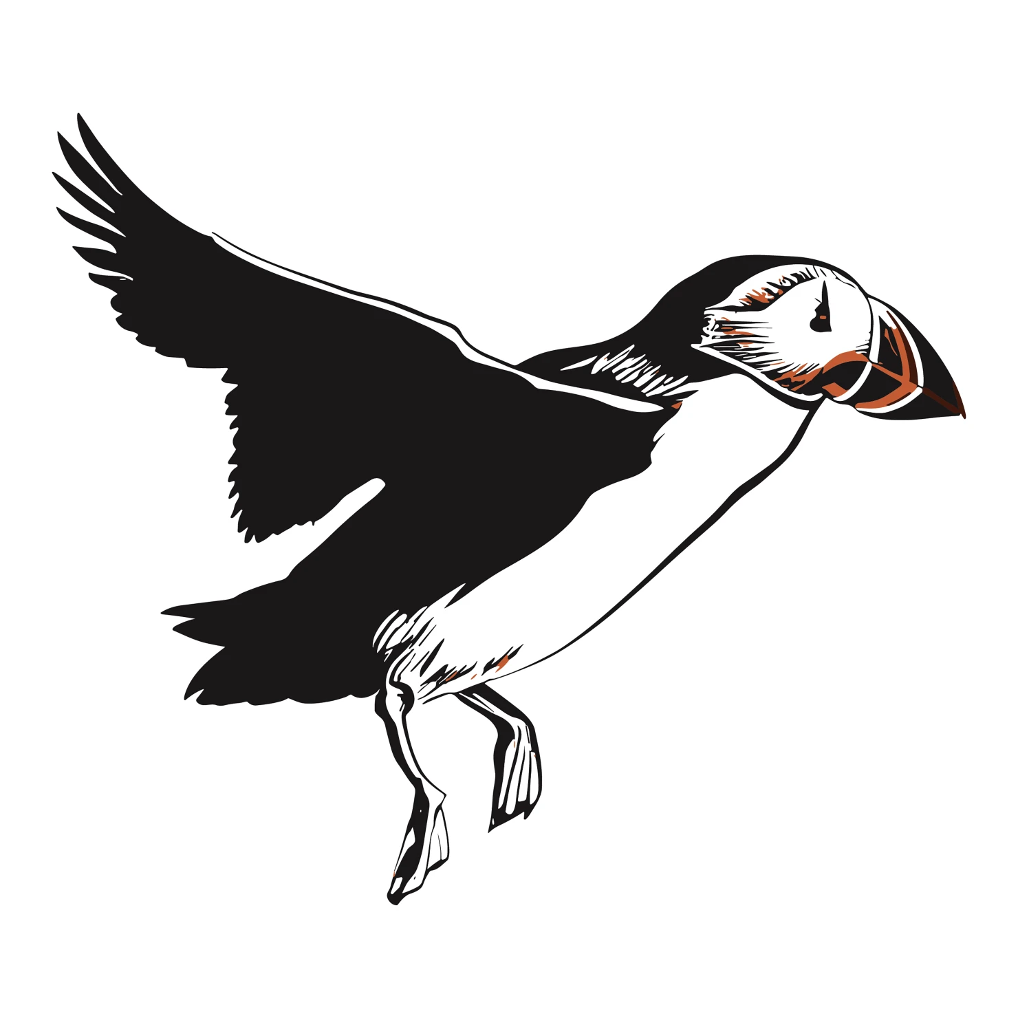 Puffin customizable clip art set design #36749