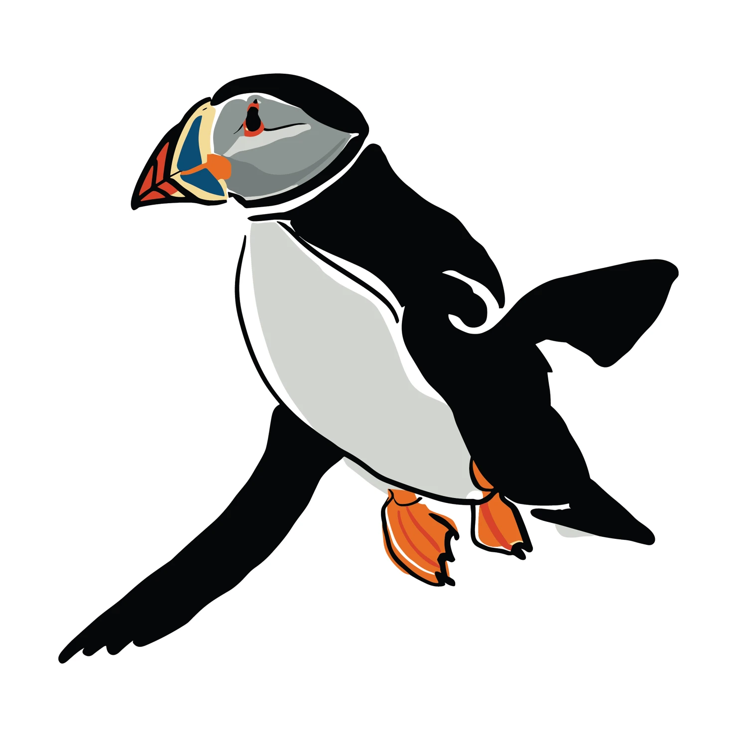Puffin customizable clip art set design #36750