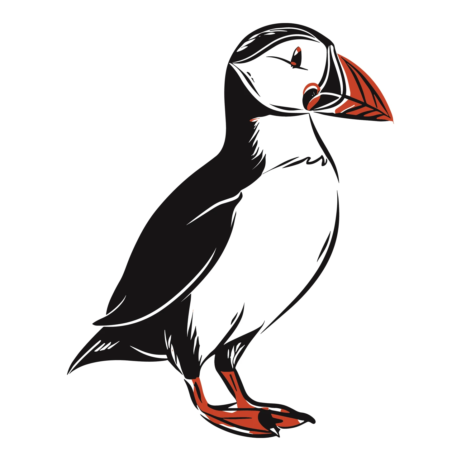 Puffin customizable clip art set design #36762