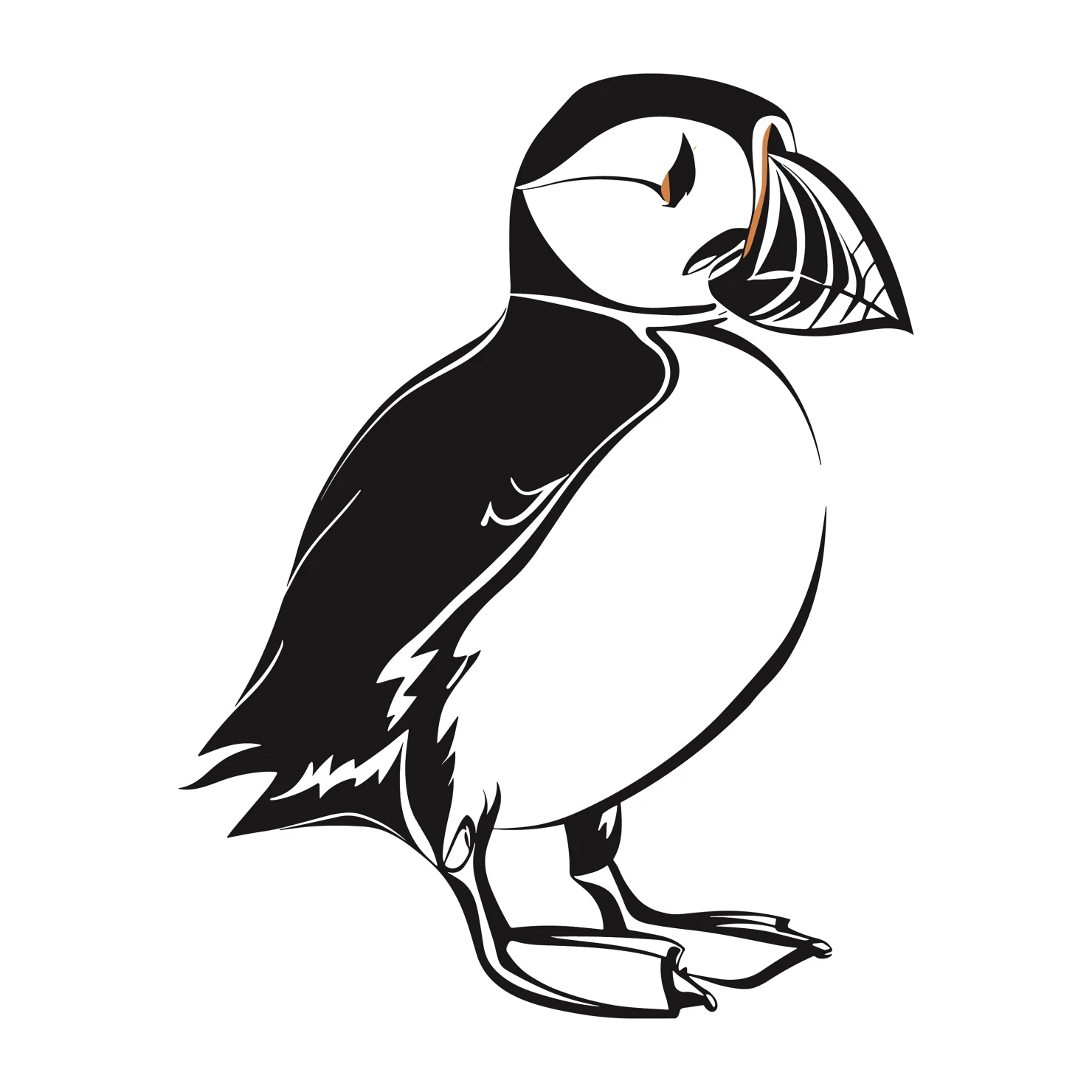 Puffin customizable clip art set design #36764