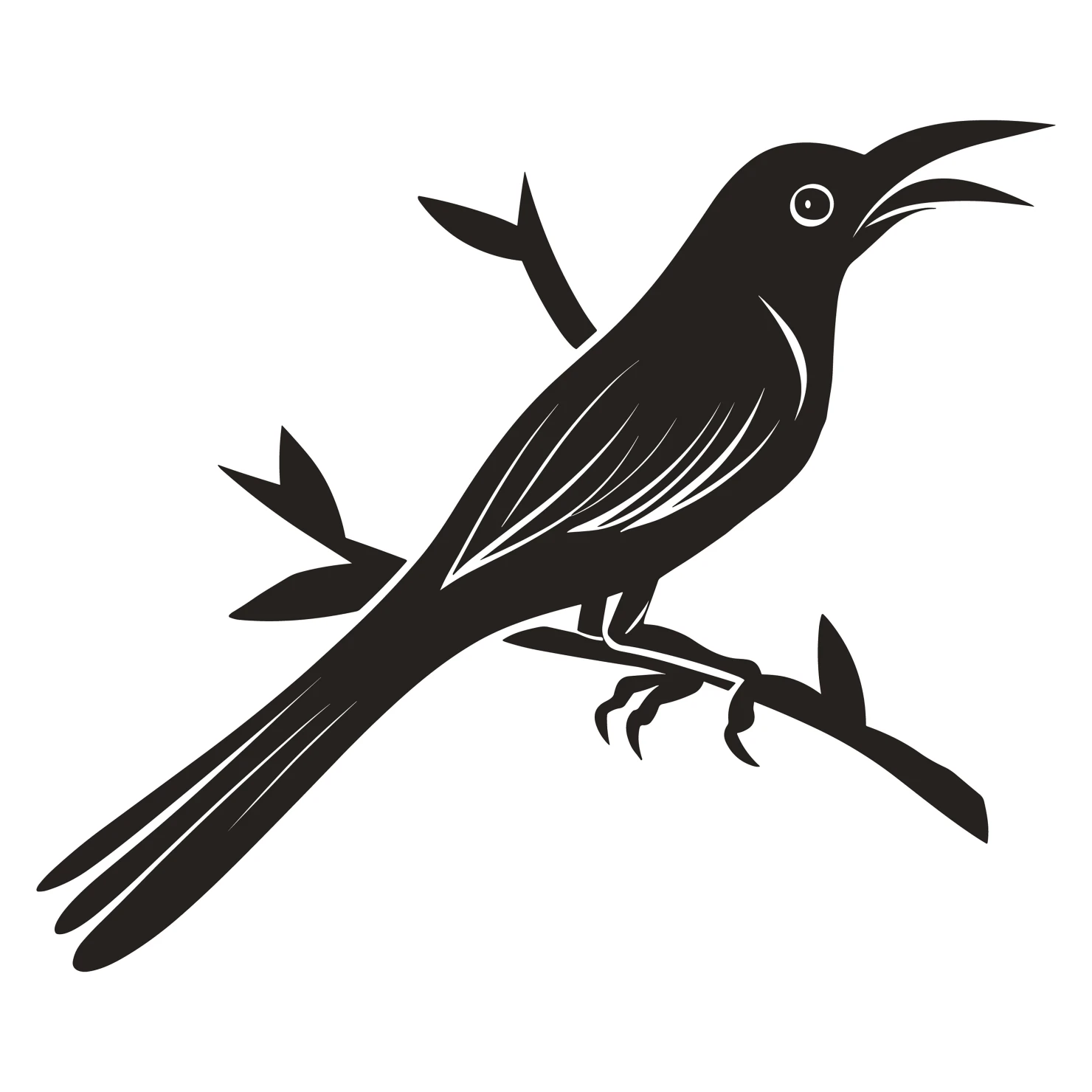 Drongo bird customizable silhouettes set design #36829