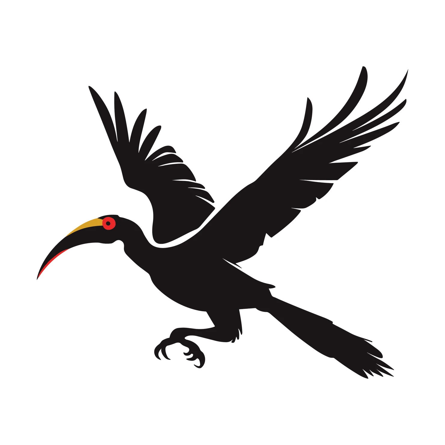 Hornbill bird customizable clip art set design #36844