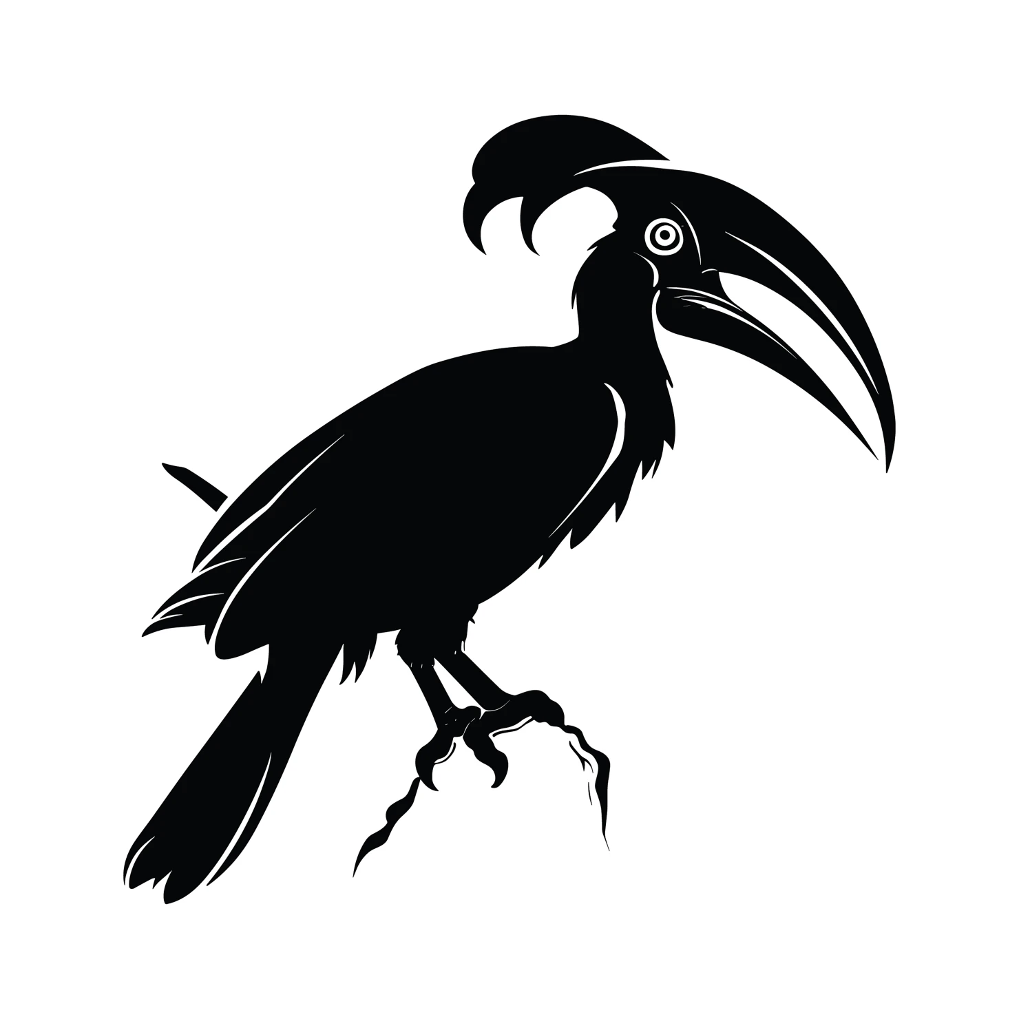 Hornbill bird customizable silhouettes set design #36866