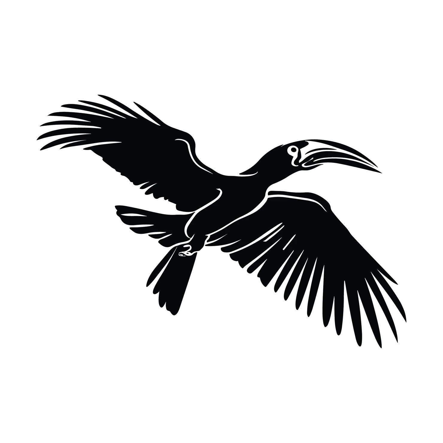 Hornbill bird customizable silhouettes set design #36867
