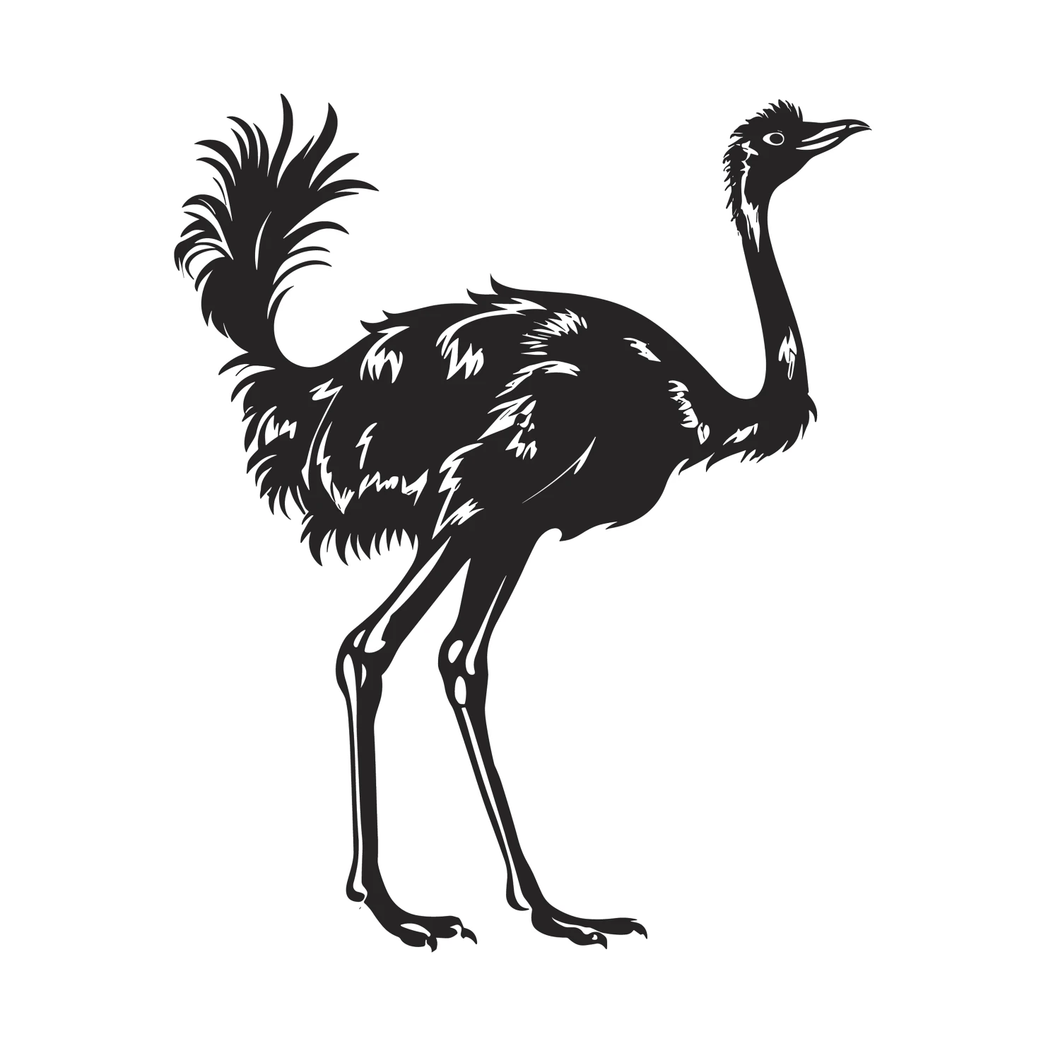 Ostrich customizable silhouettes set design #36958
