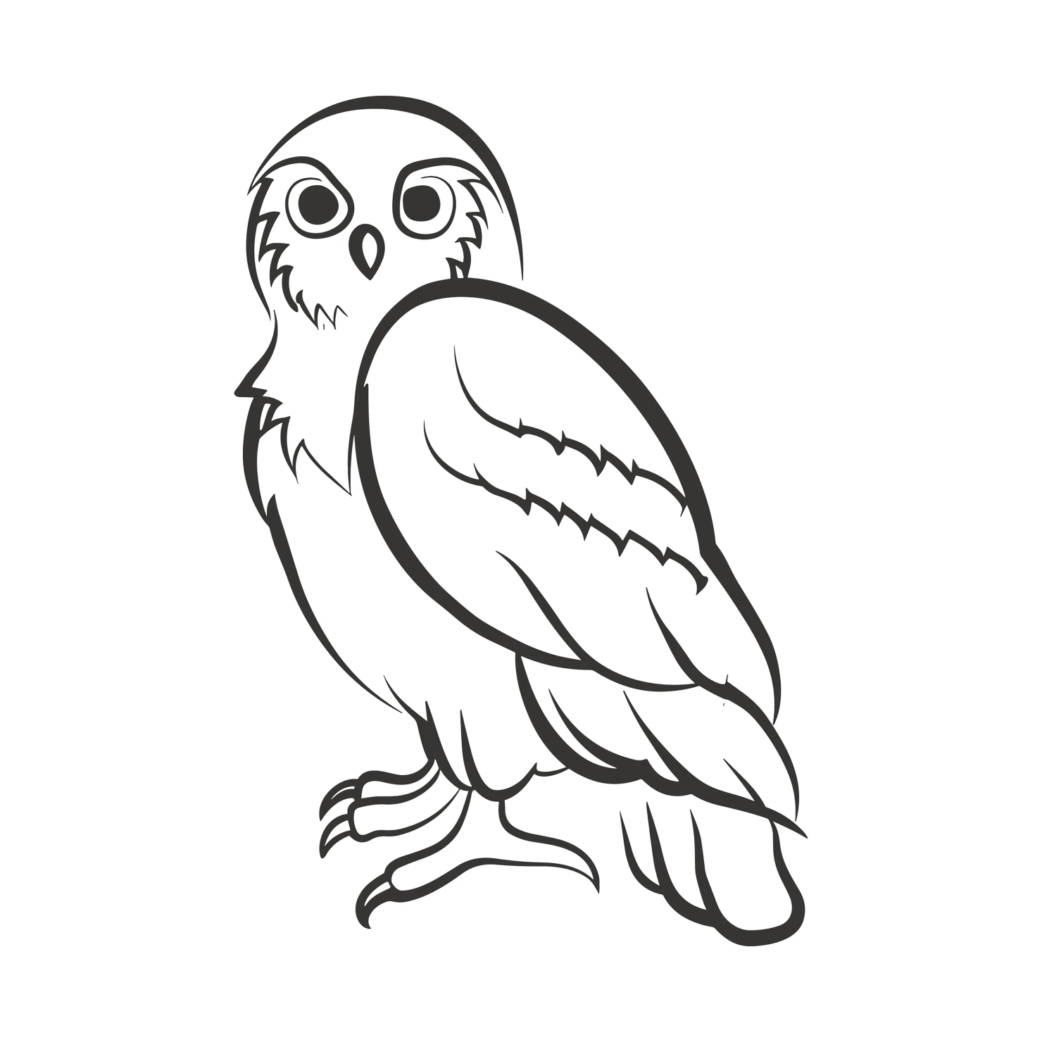 Snowy Owl customizable clip art set design #37027