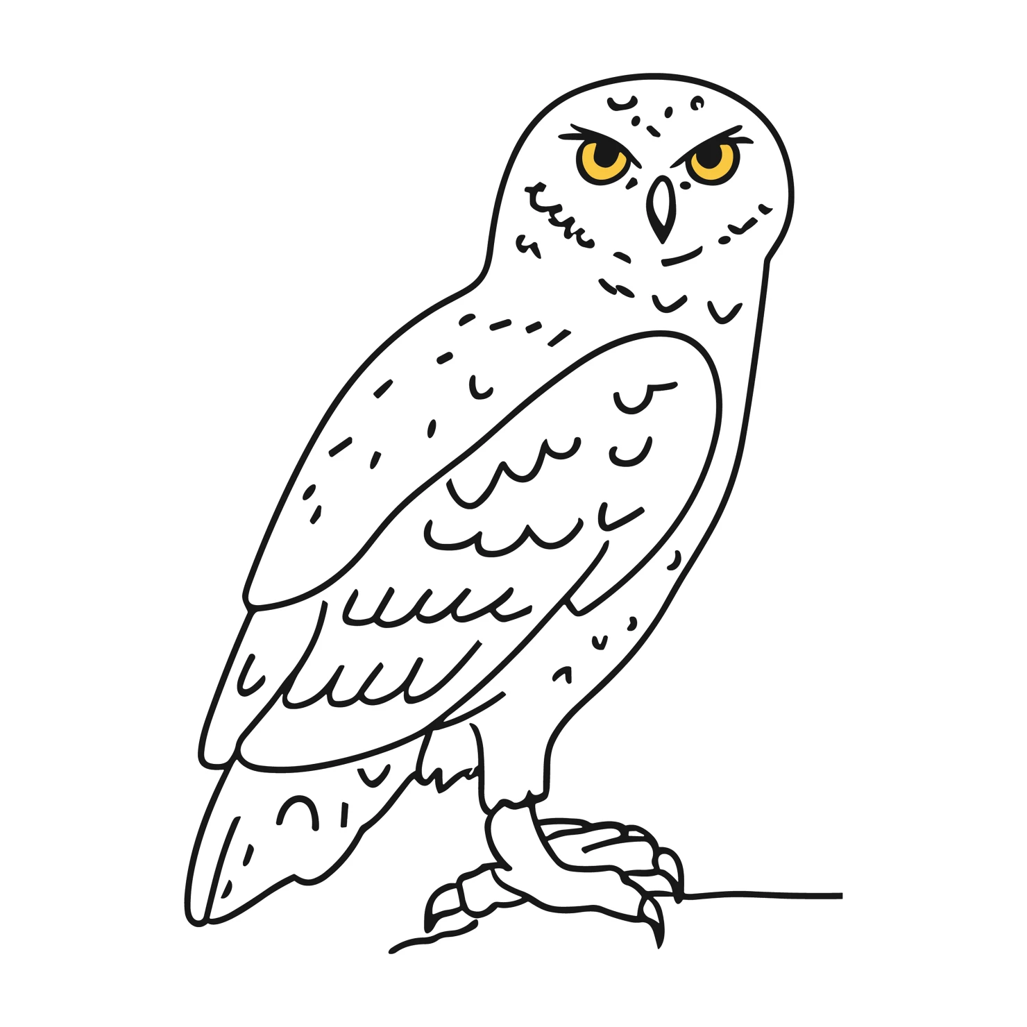 Snowy Owl customizable clip art set design #37028