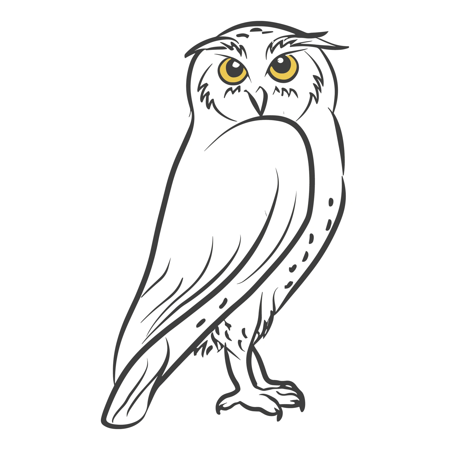 Snowy Owl customizable clip art set design #37034