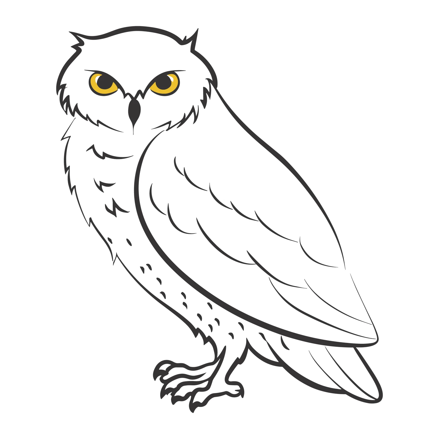 Snowy Owl customizable clip art set design #37036