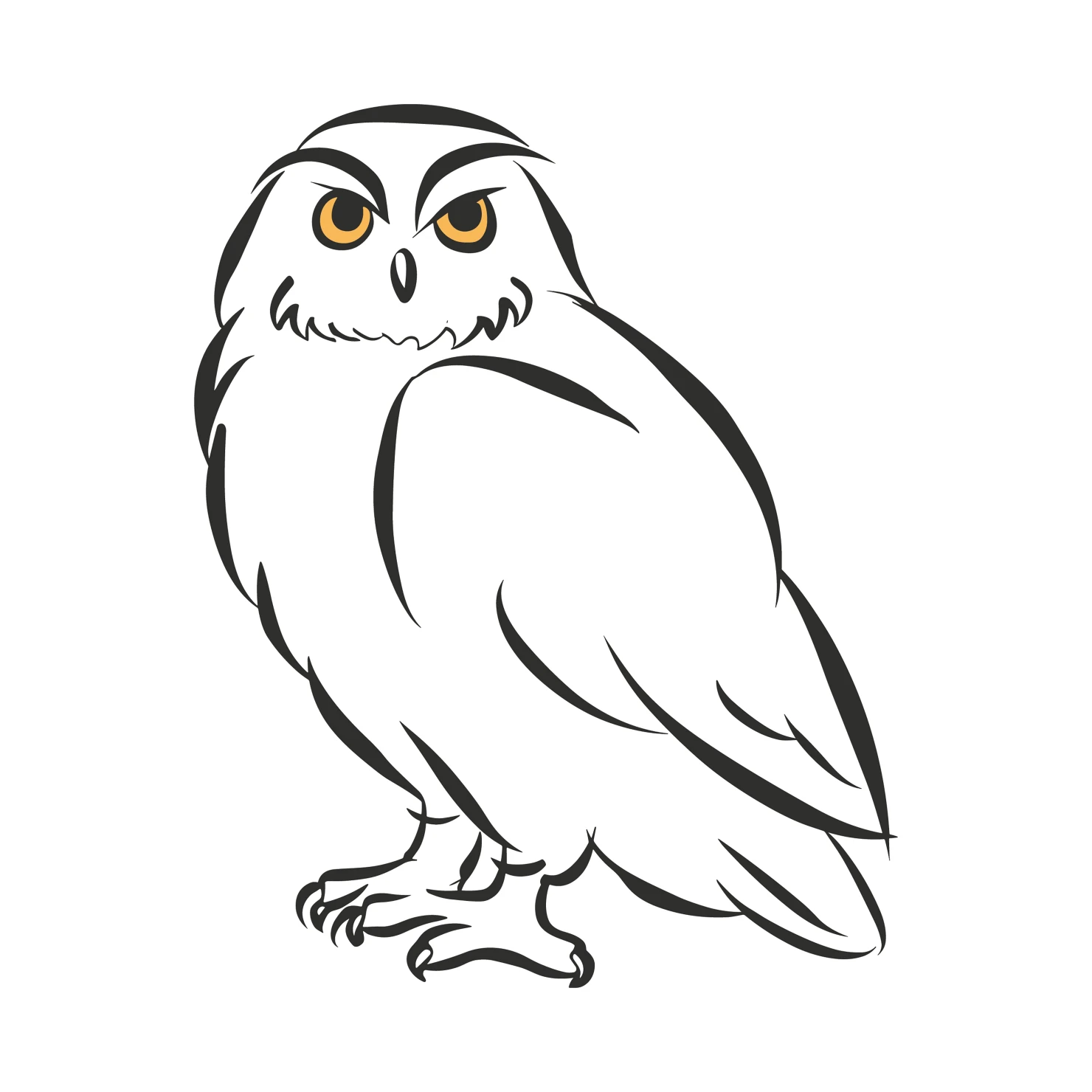 Snowy Owl customizable clip art set design #37038