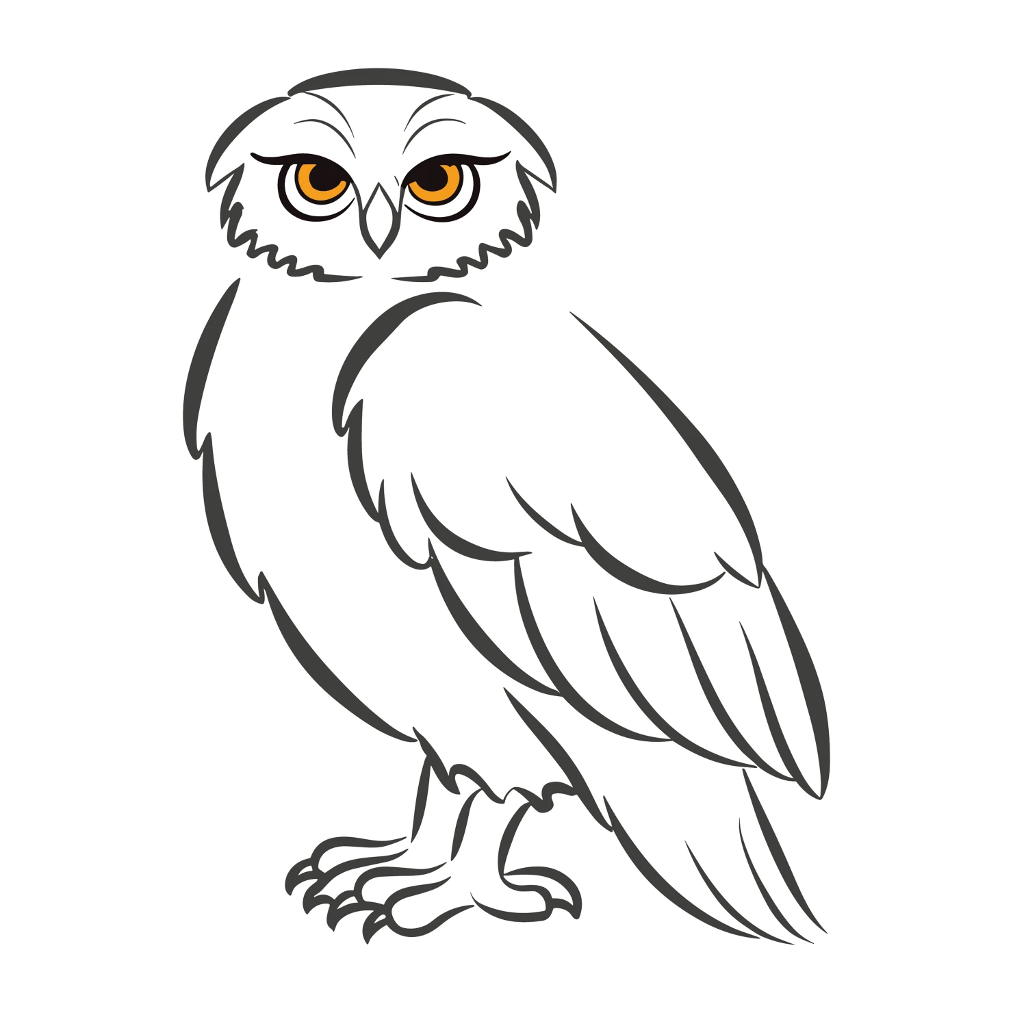 Snowy Owl customizable clip art set design #37039