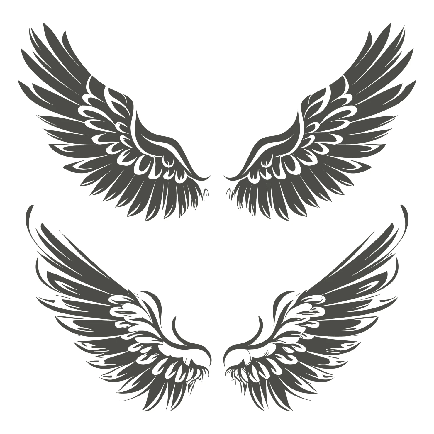 Angel wings clip art set design #37044