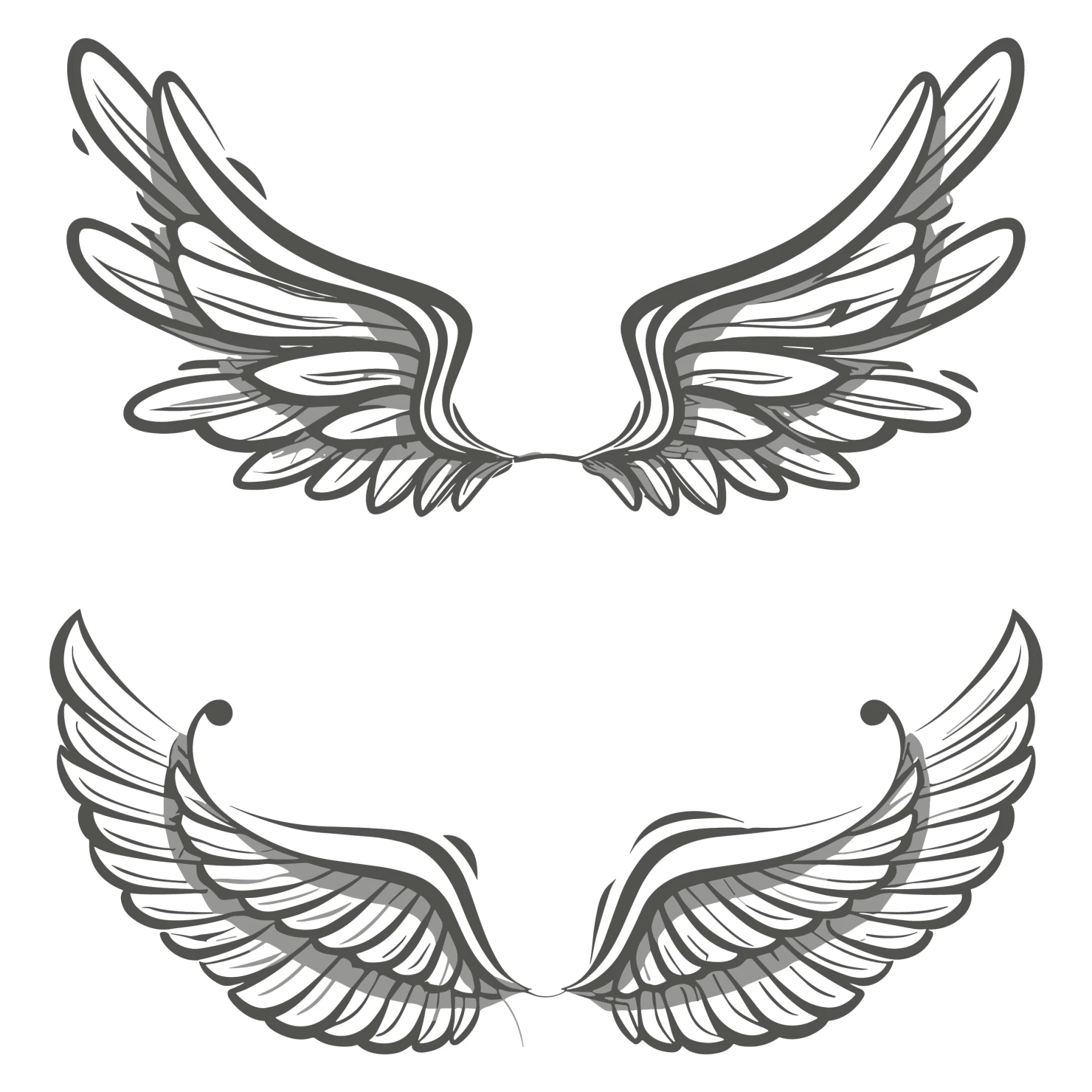Angel wings clip art set design #37045