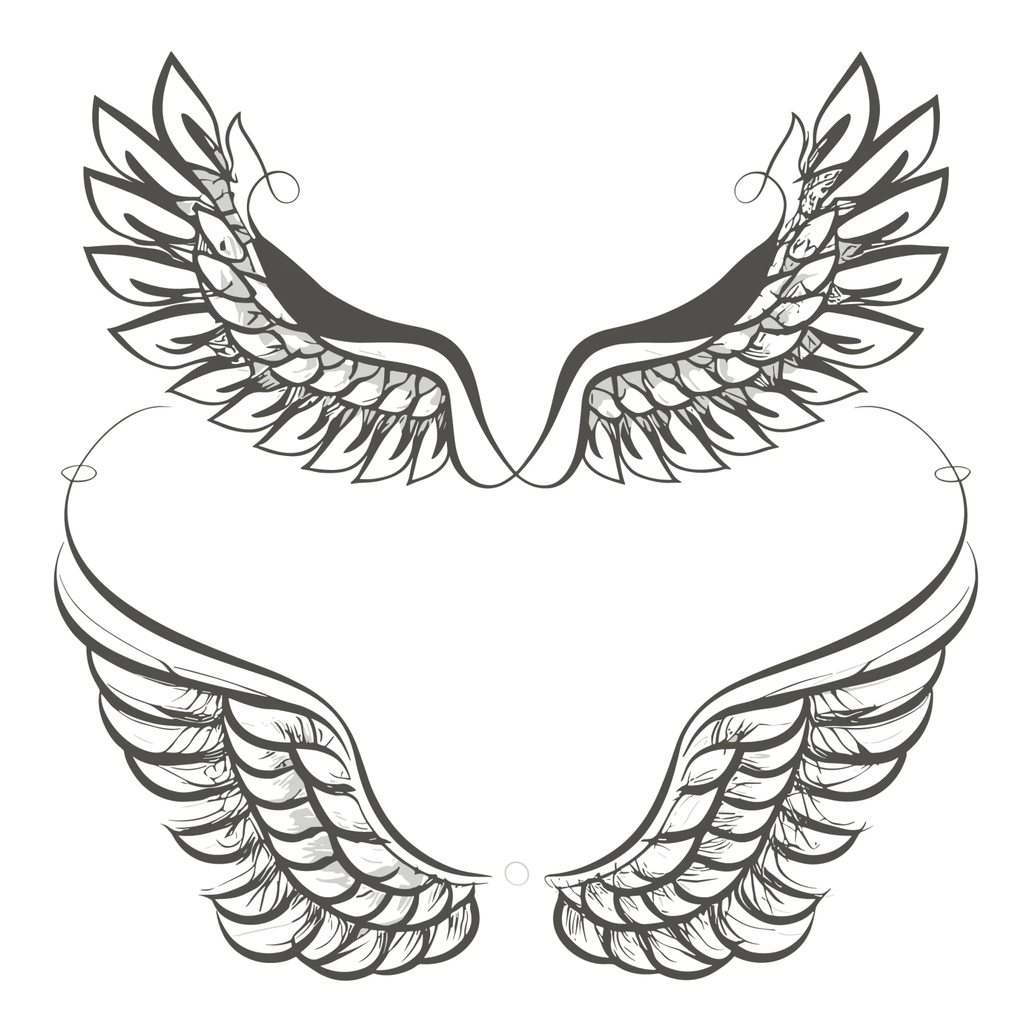 Angel wings clip art set design #37049