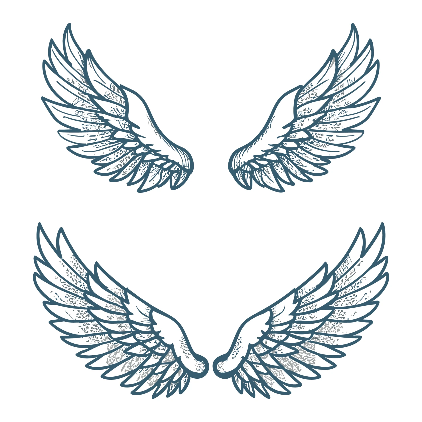 Angel wings clip art set design #37051