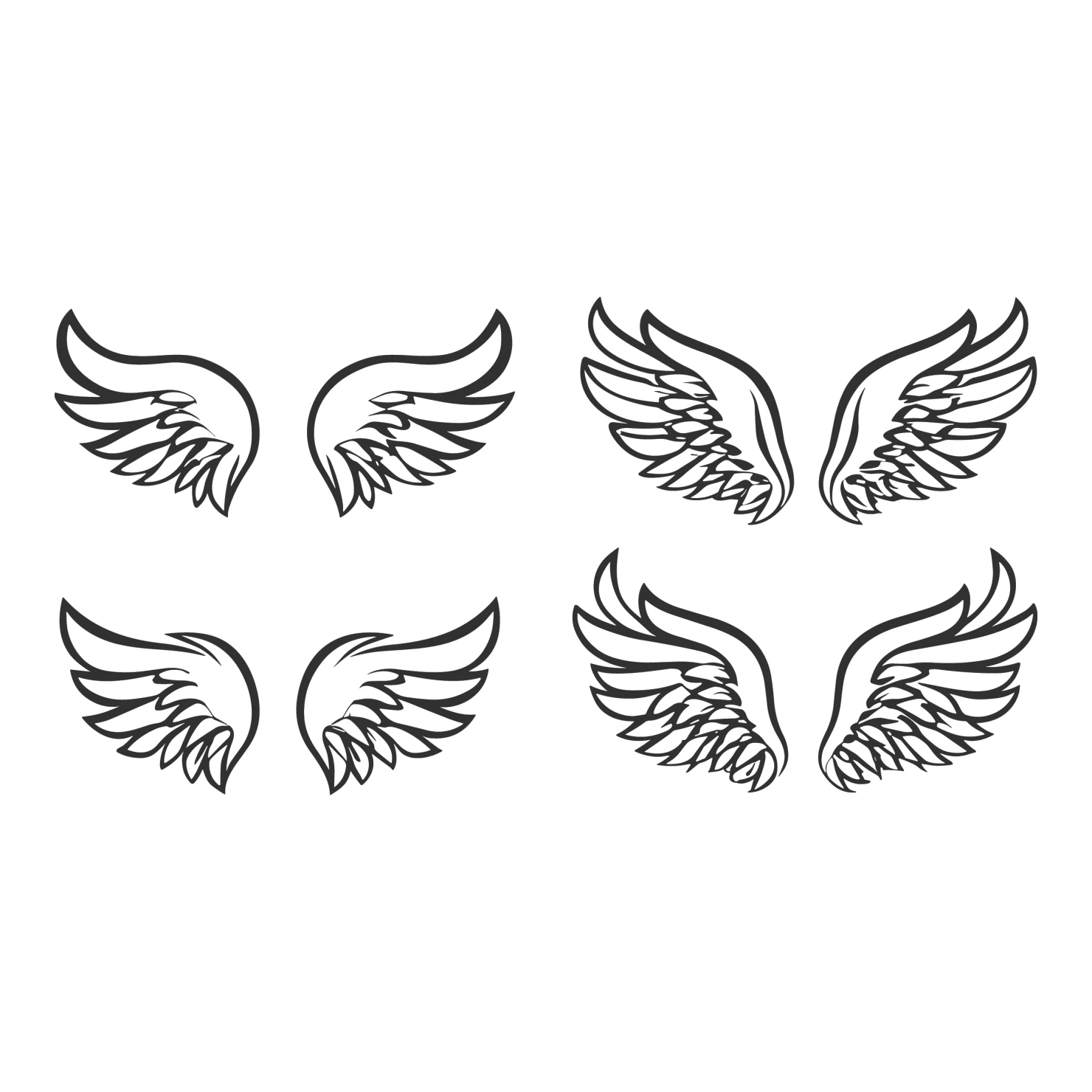 Angel wings clip art set design #37054
