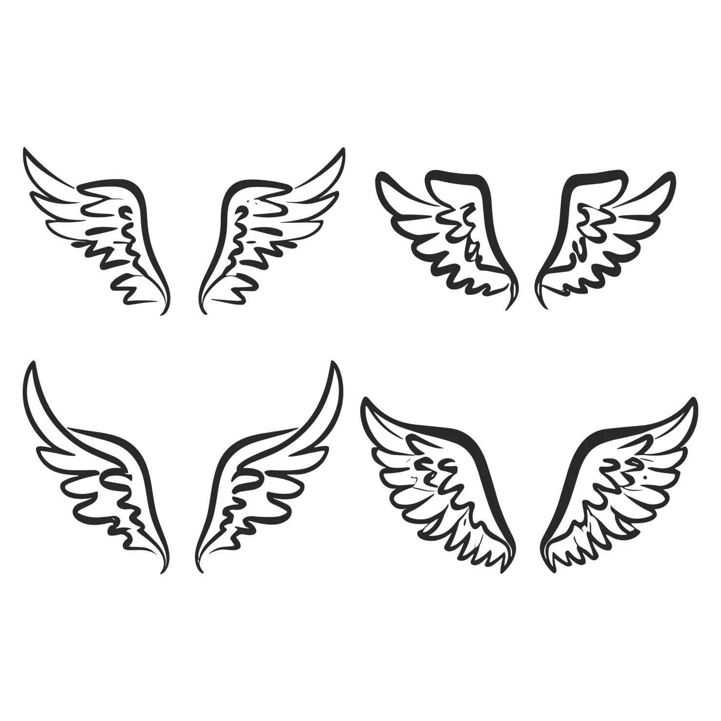 Angel wings clip art set design #37057