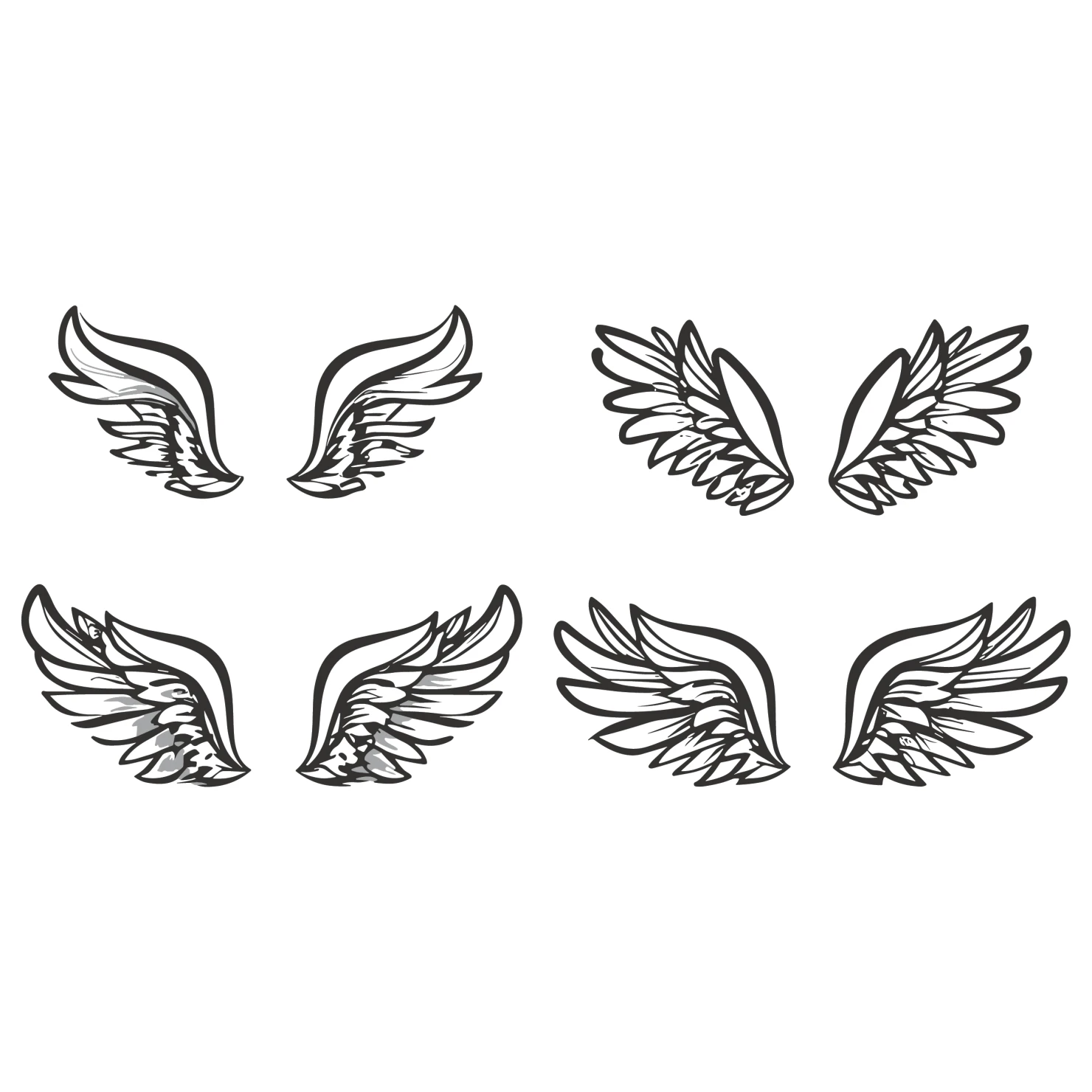 Angel wings clip art set design #37058