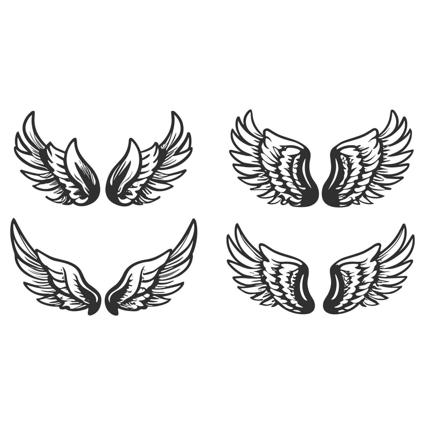 Angel wings clip art set design #37060