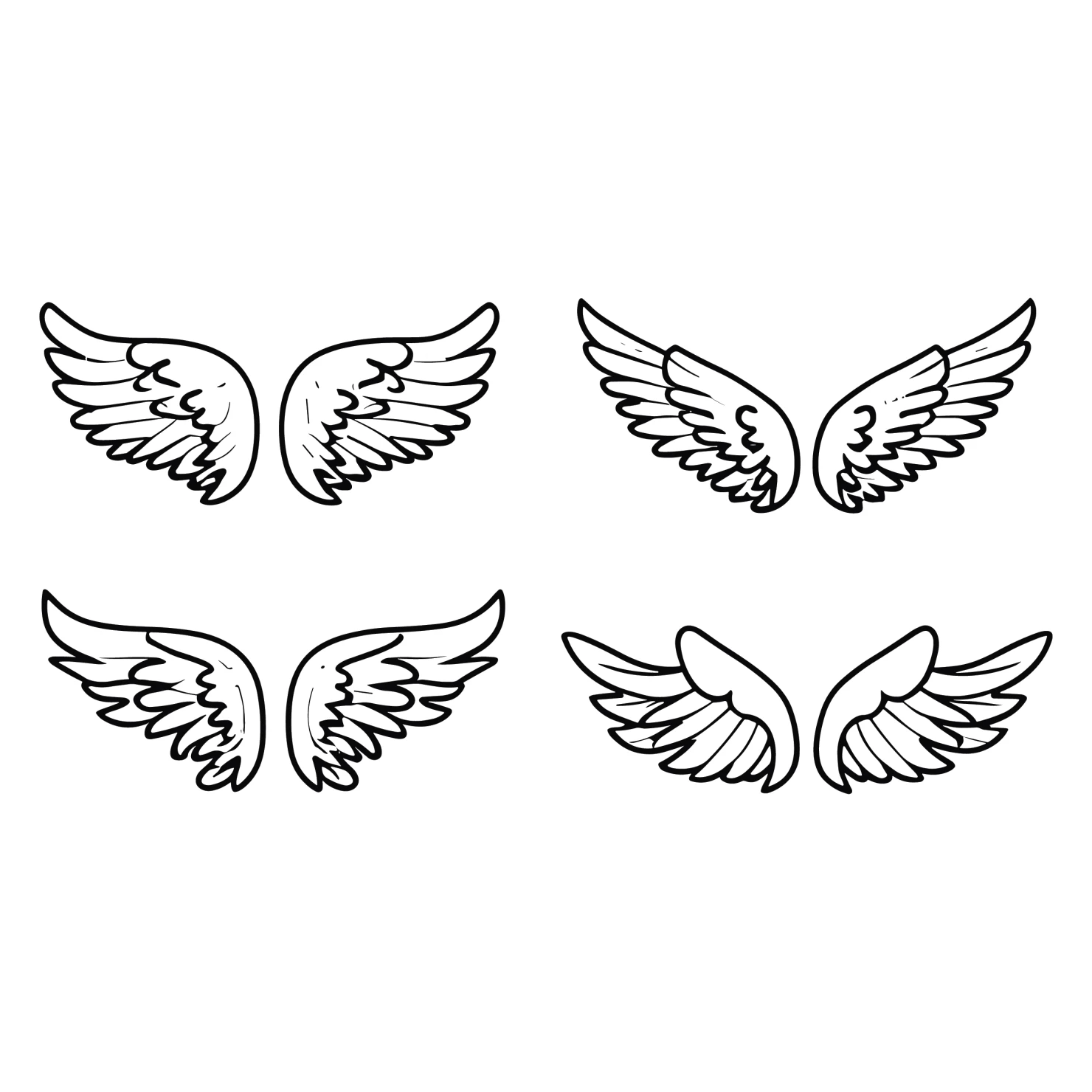 Angel wings clip art set design #37061