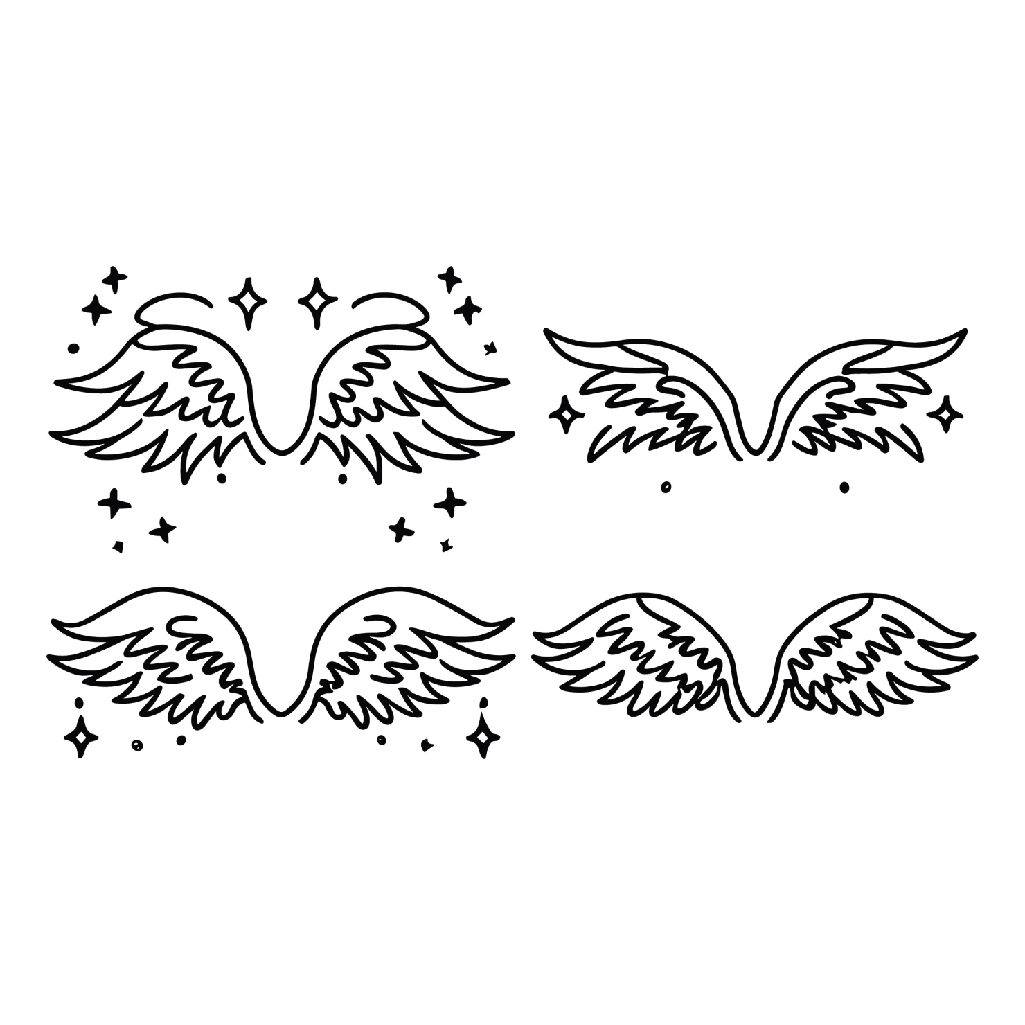 Angel wings clip art set design #37063