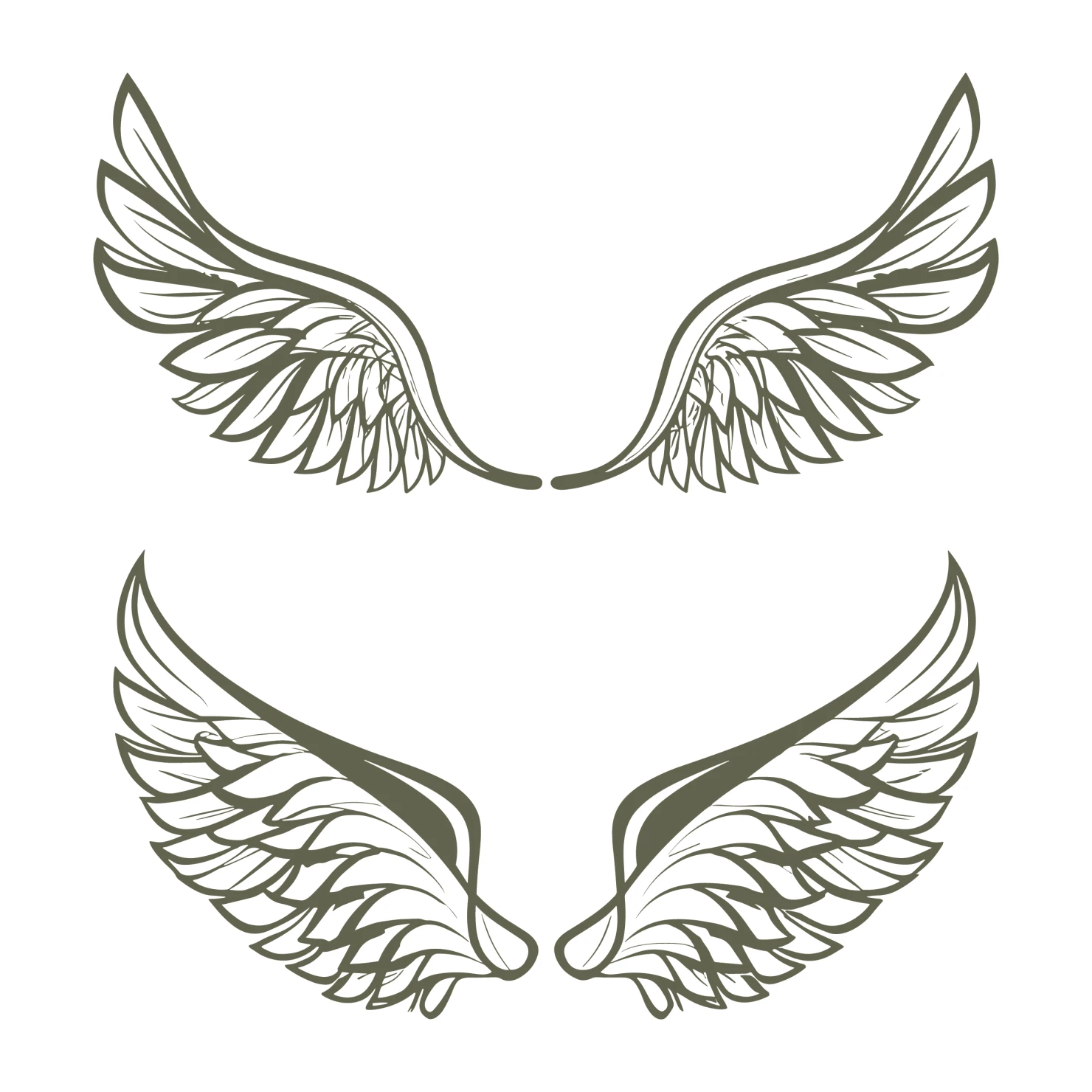 Angel wings clip art set design #37072