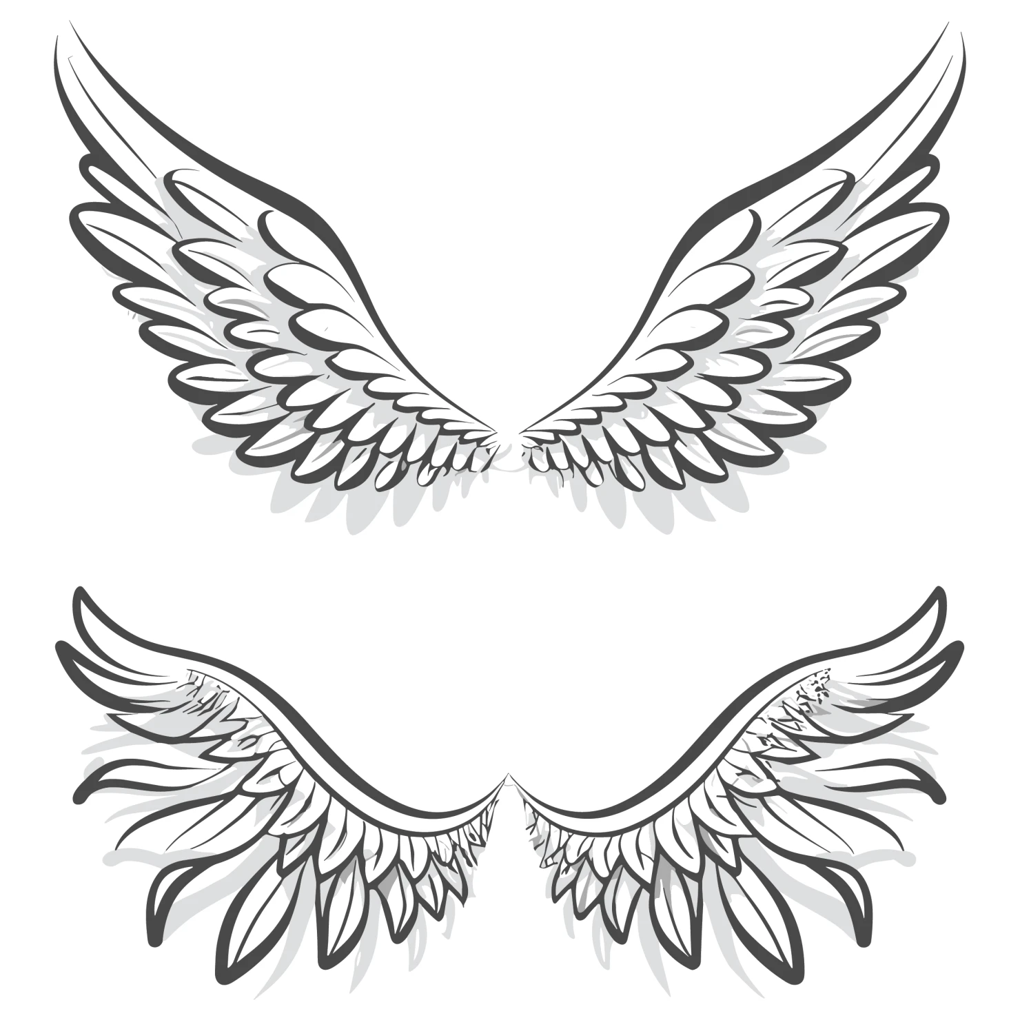 Angel wings clip art set design #37075