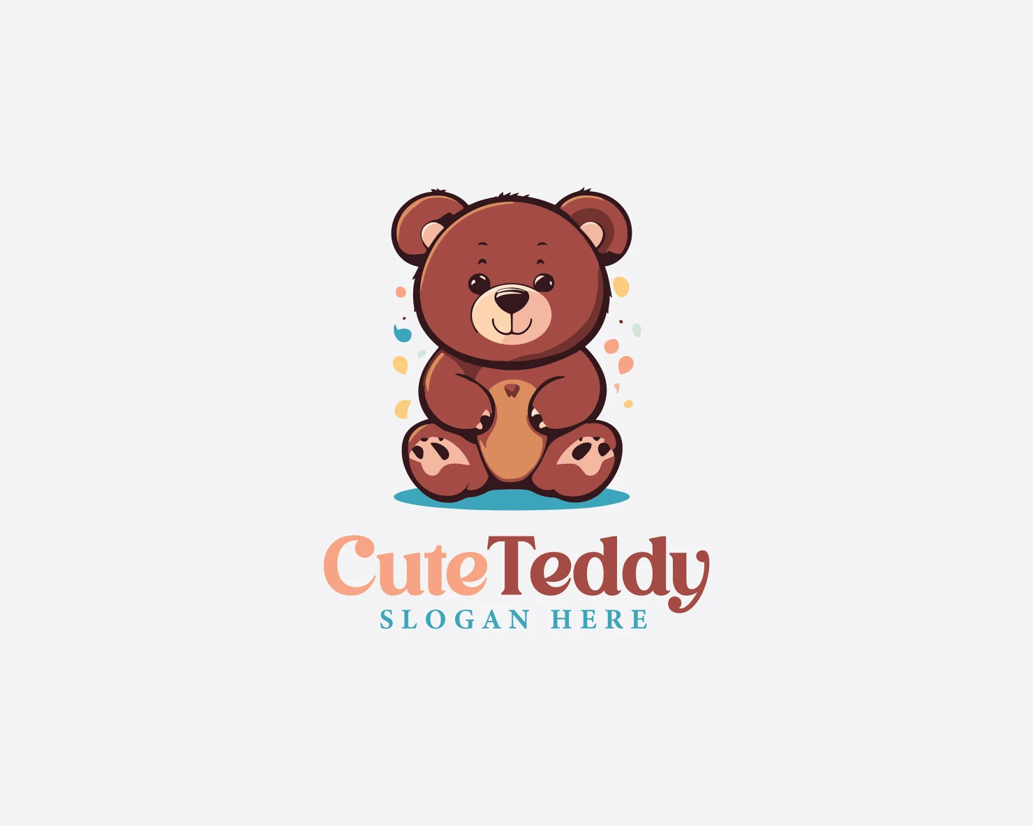 Cute Teddy customizable logo set design #37081