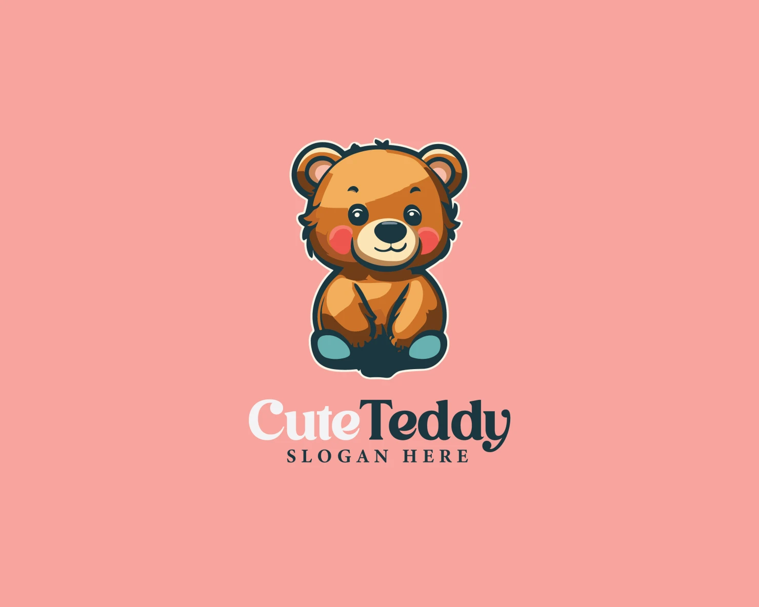 Cute Teddy customizable logo set design #37082