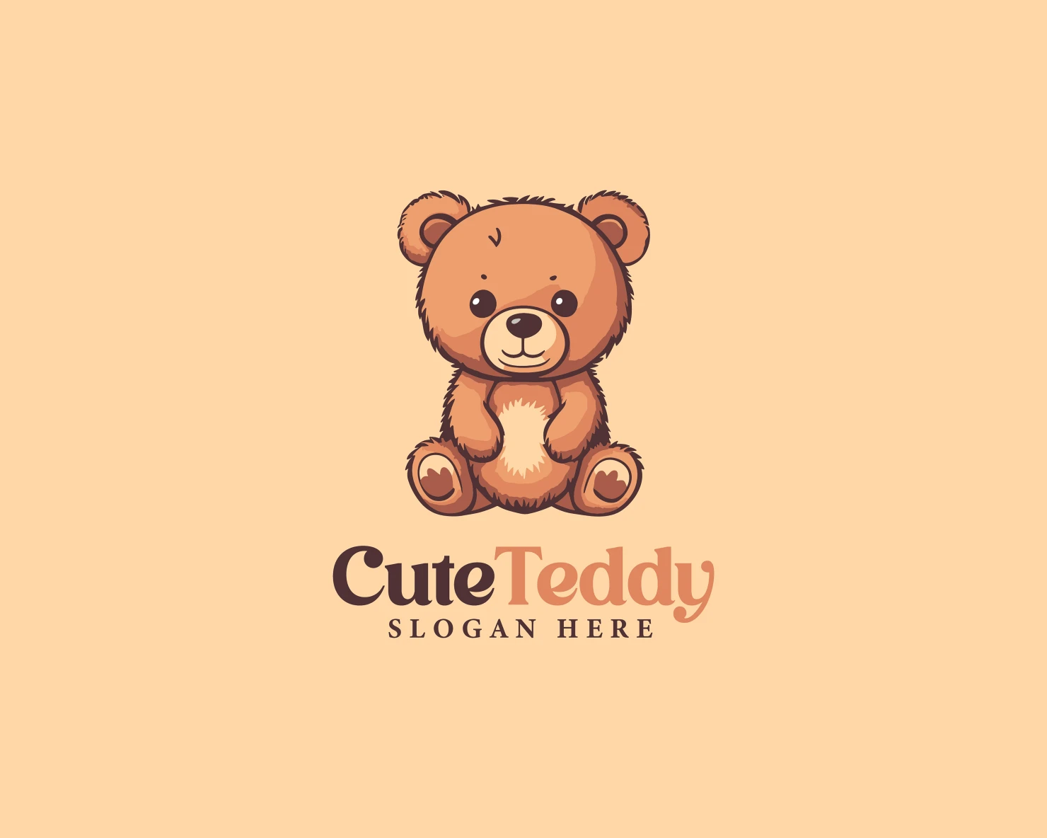 Cute Teddy customizable logo set design #37083
