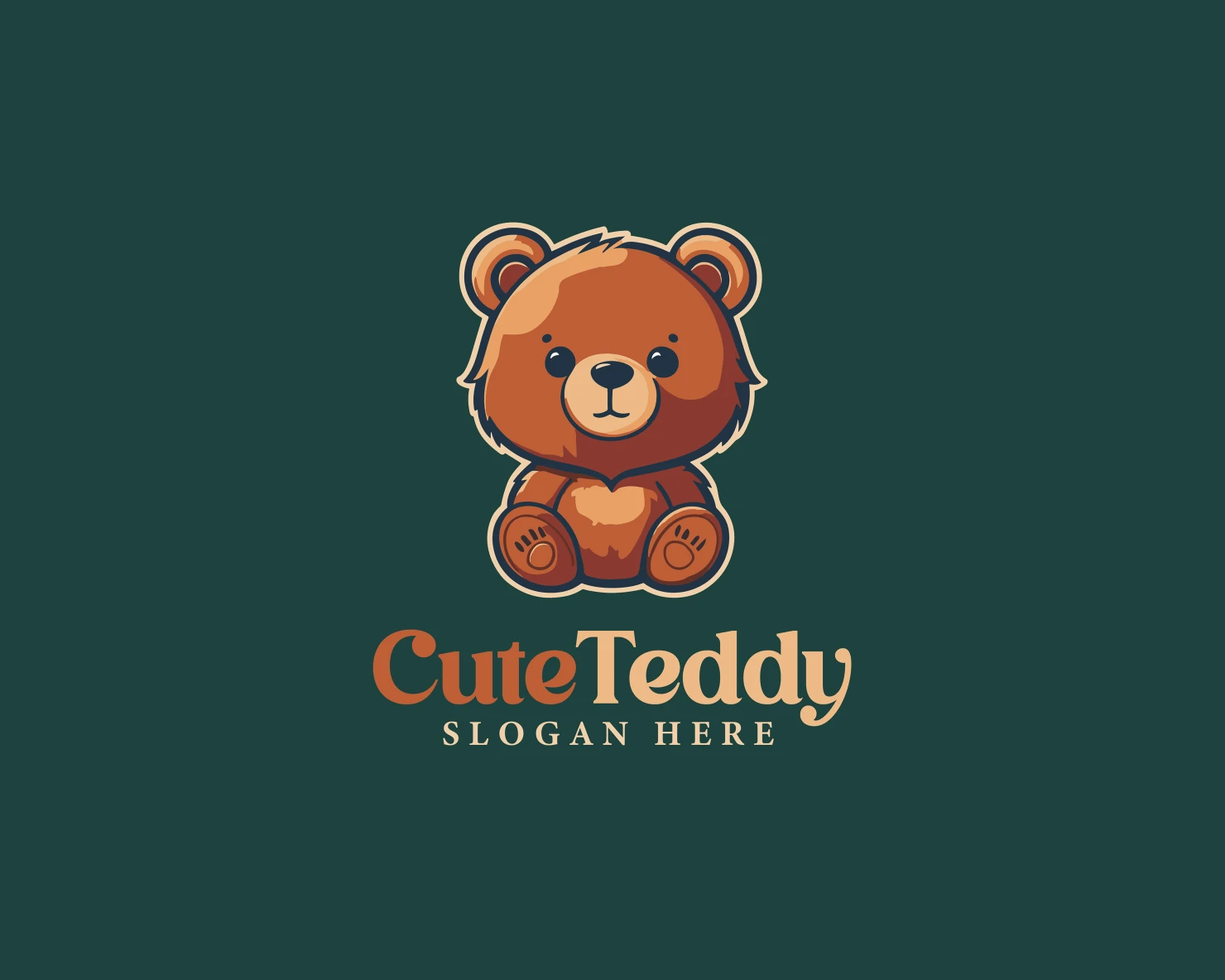 Cute Teddy customizable logo set design #37084