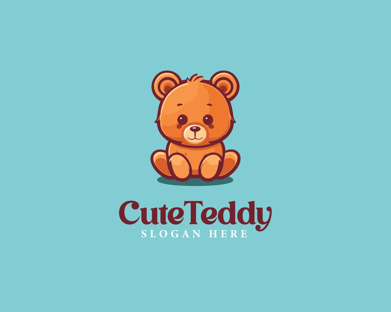 Cute Teddy customizable logo set design #37085