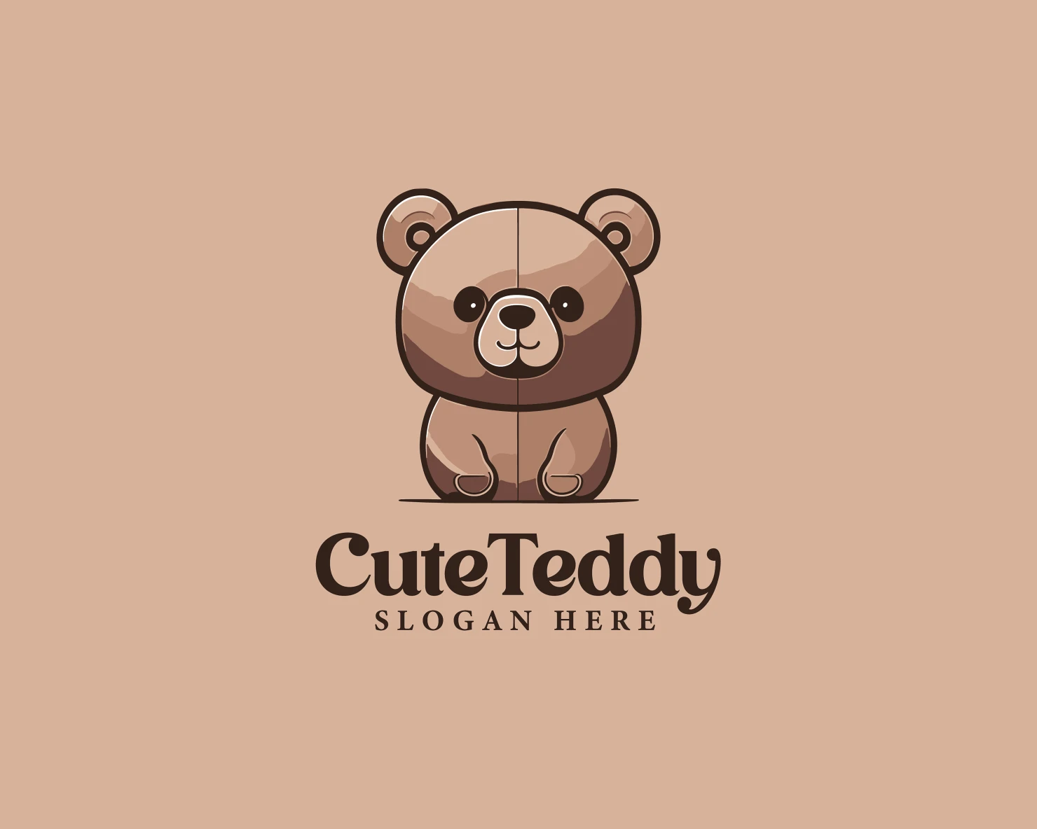 Cute Teddy customizable logo set design #37086