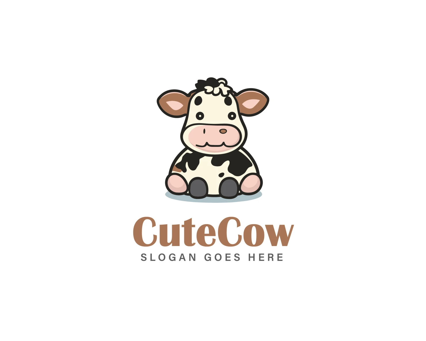 Cute Cow customizable logo set design #37143