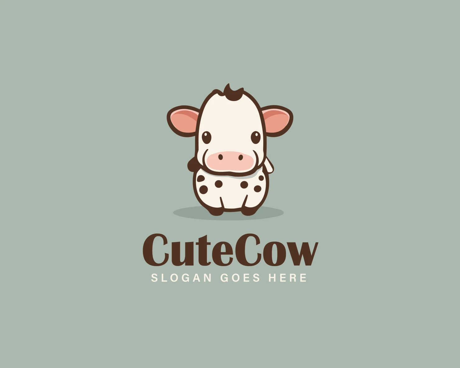 Cute Cow customizable logo set design #37144