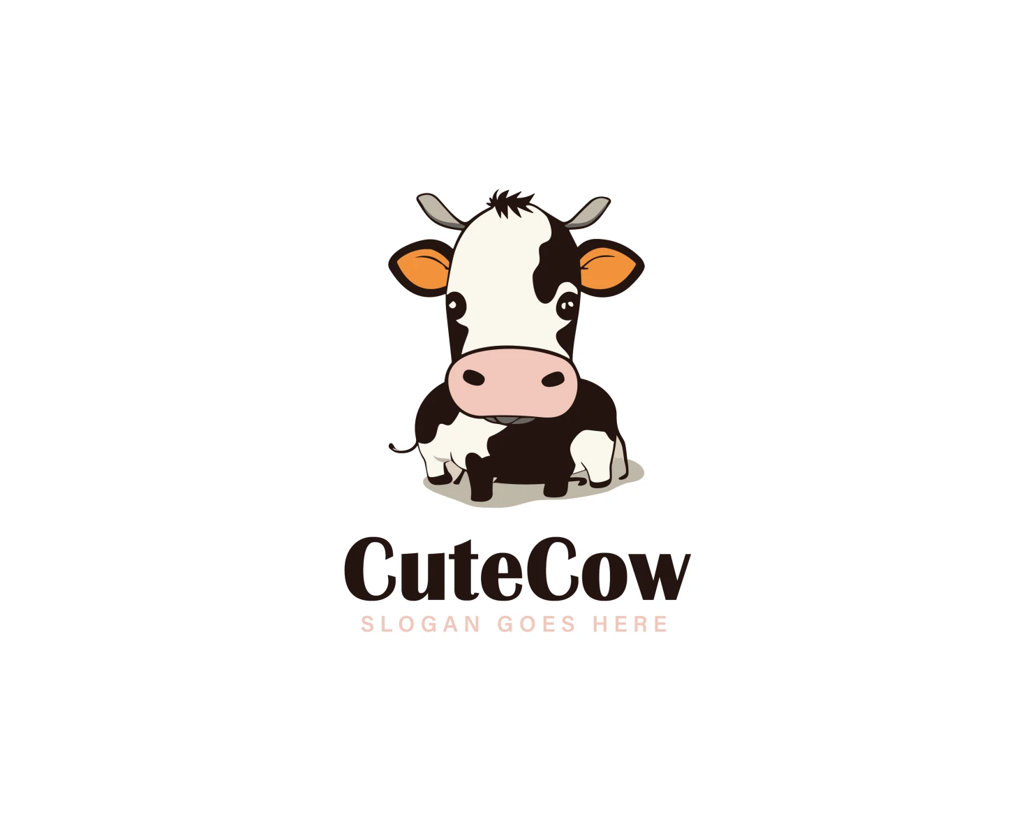 Cute Cow customizable logo set design #37145