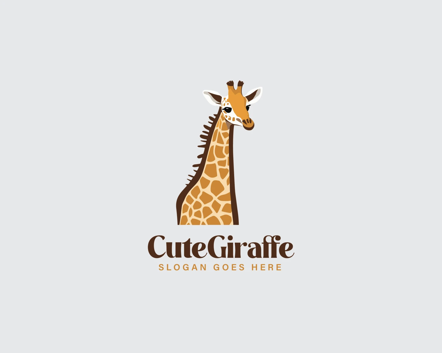 Cute Giraffe customizable logo set design #37147