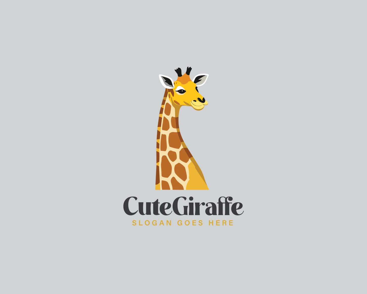 Cute Giraffe customizable logo set design #37148