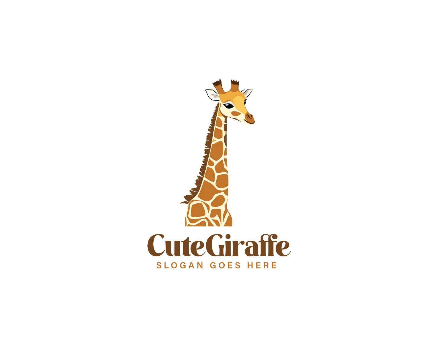 Cute Giraffe customizable logo set design #37149