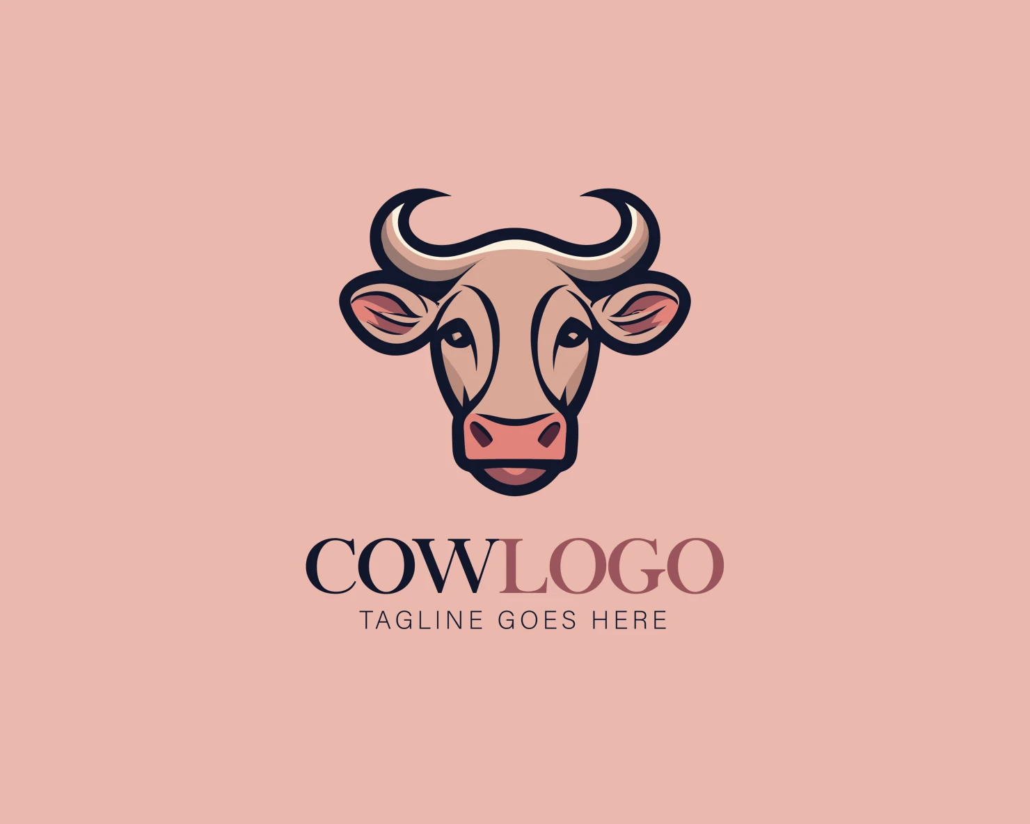 Cow customizable logo set design #37205