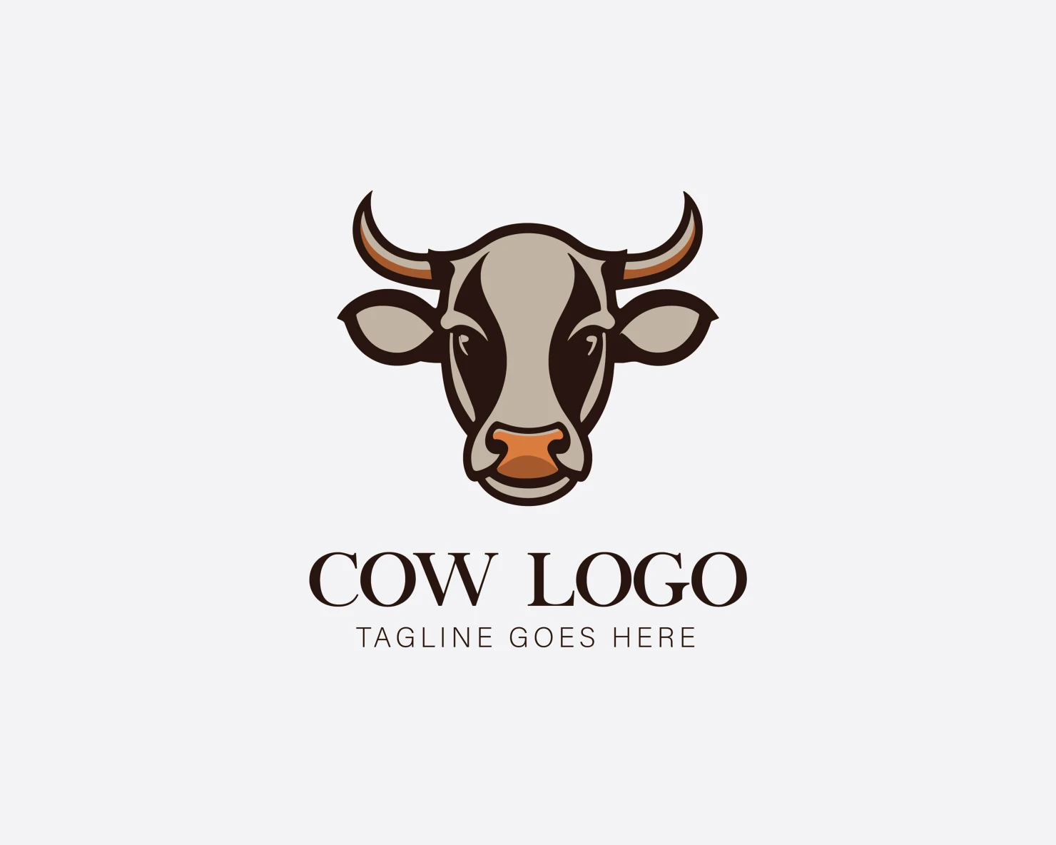 Cow customizable logo set design #37207