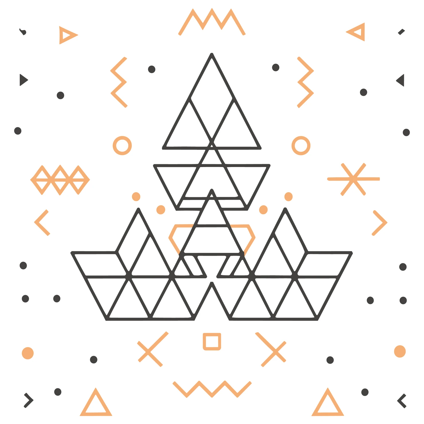 Geometric triangle customizable clip art set design #37334