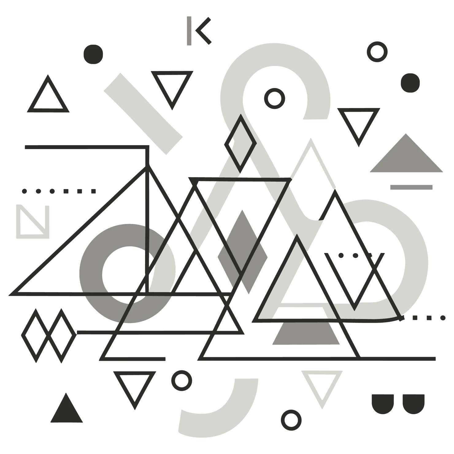 Geometric triangle customizable clip art set design #37335