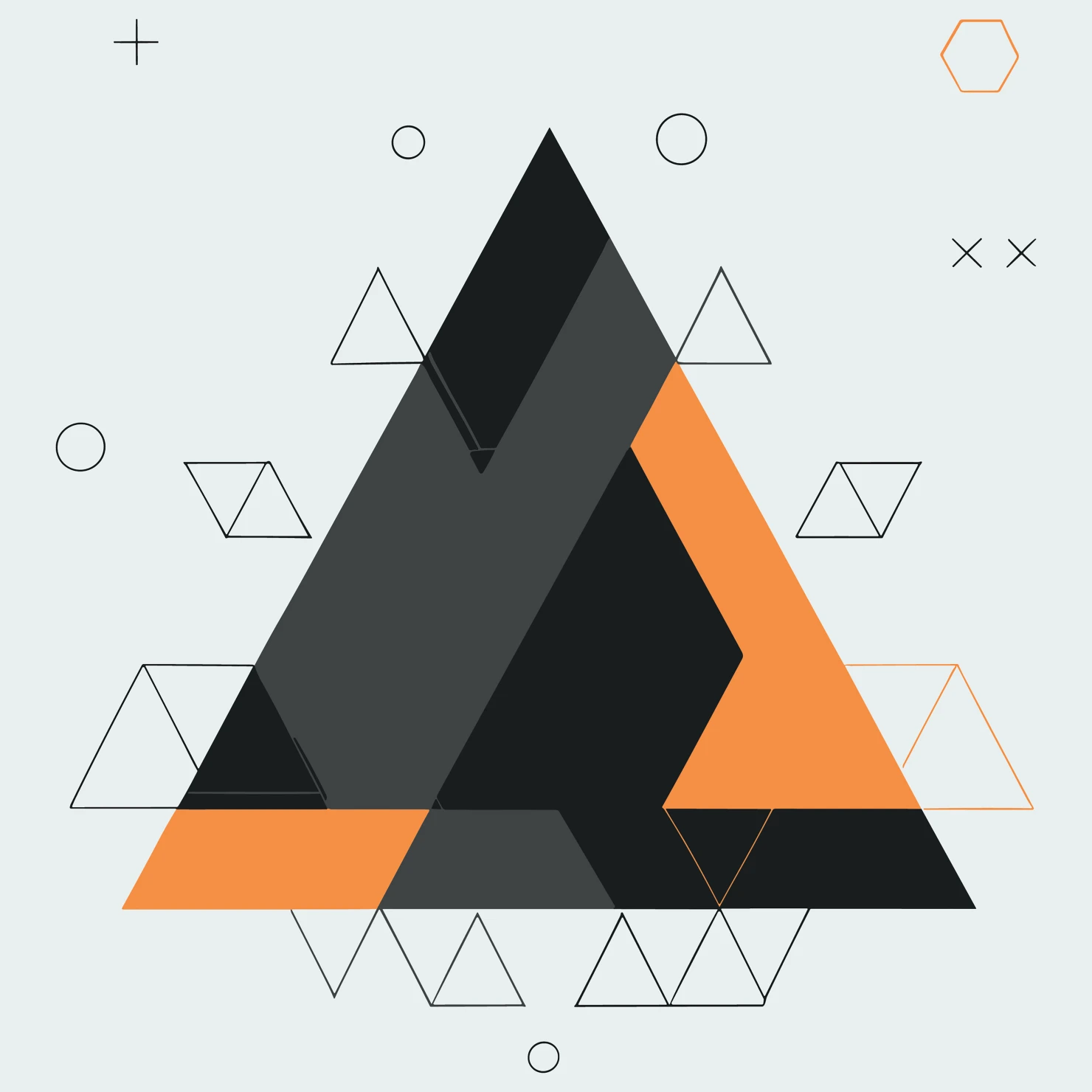Geometric triangle customizable clip art set design #37342