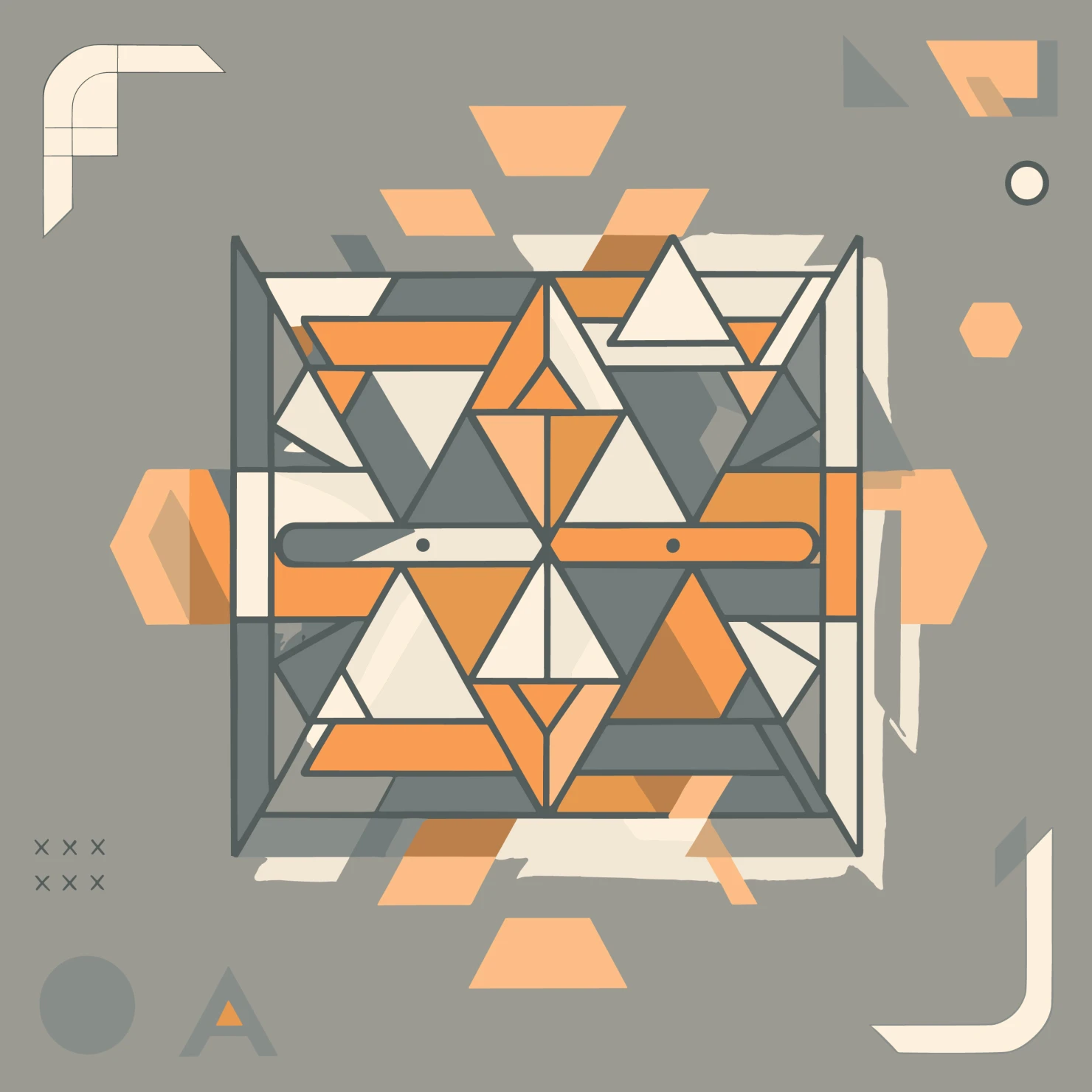 Geometric triangle customizable clip art set design #37343