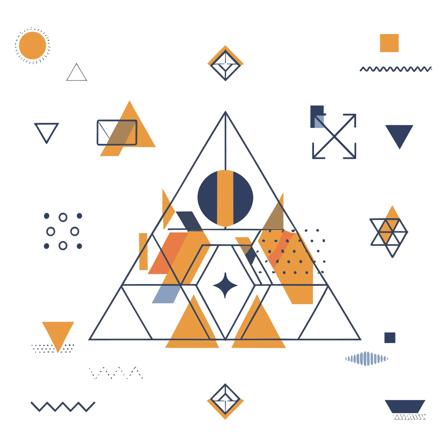 Geometric triangle customizable clip art set design #37347