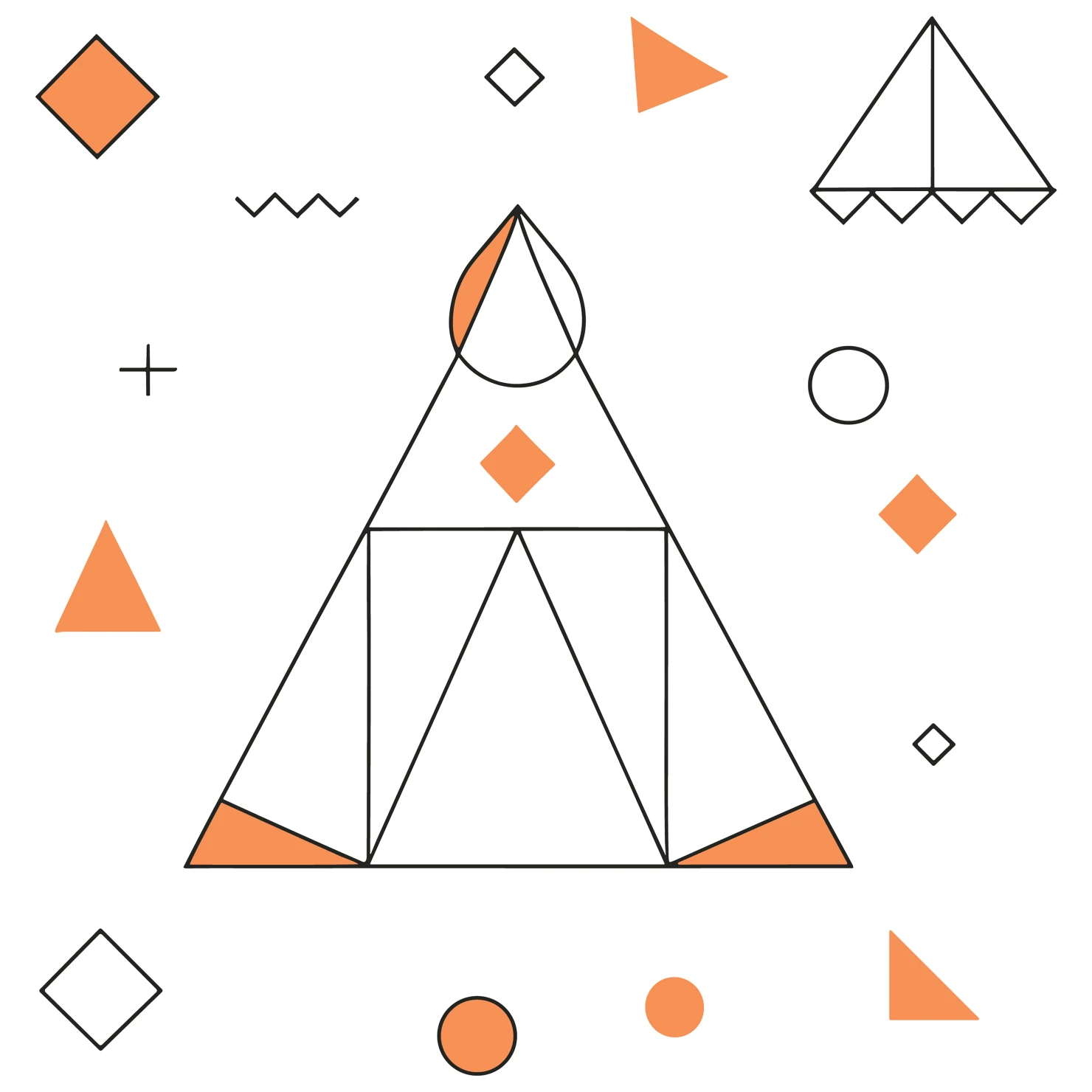 Geometric triangle customizable clip art set design #37349
