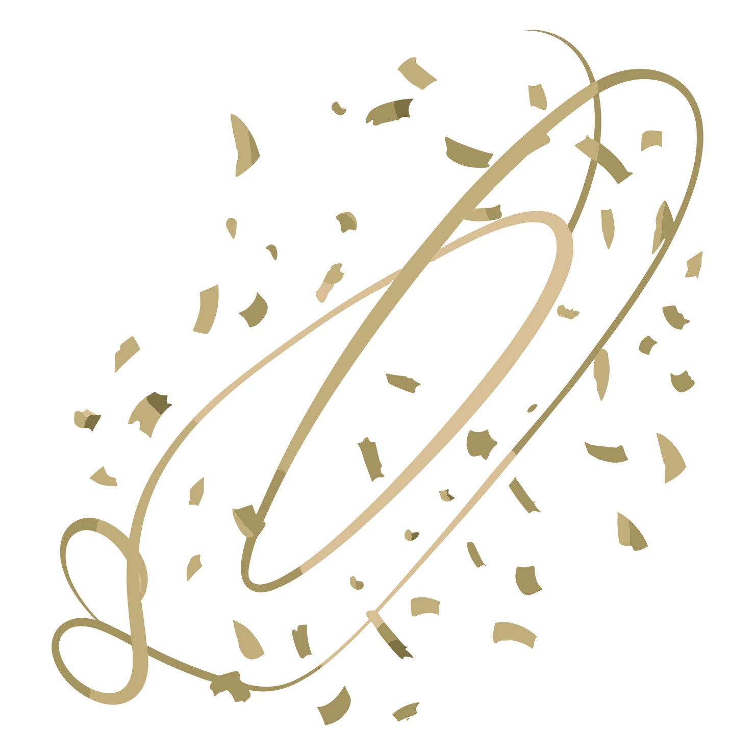 Golden confetti customizable clip art set design #37355