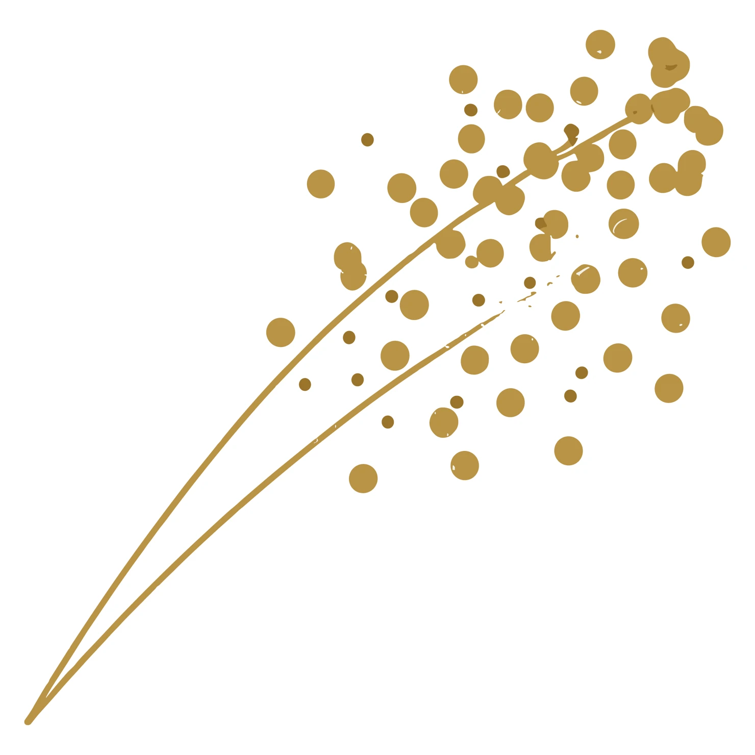 Golden confetti customizable clip art set design #37356