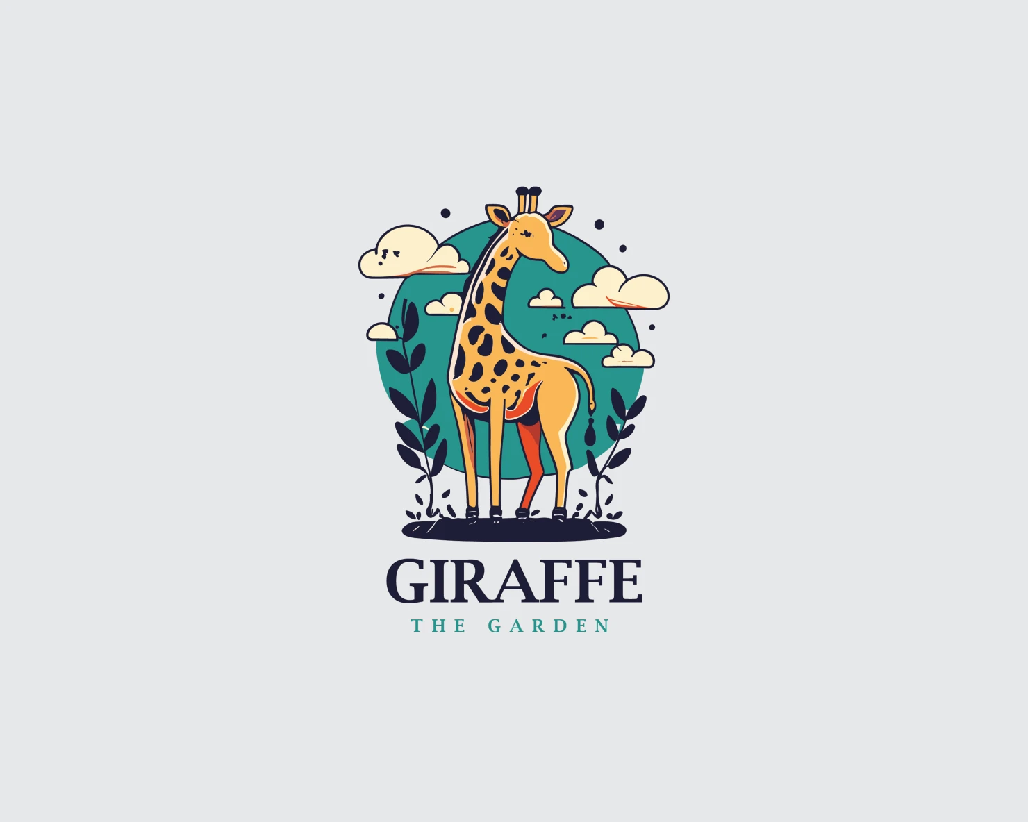 Giraffe customizable logo set design #37375